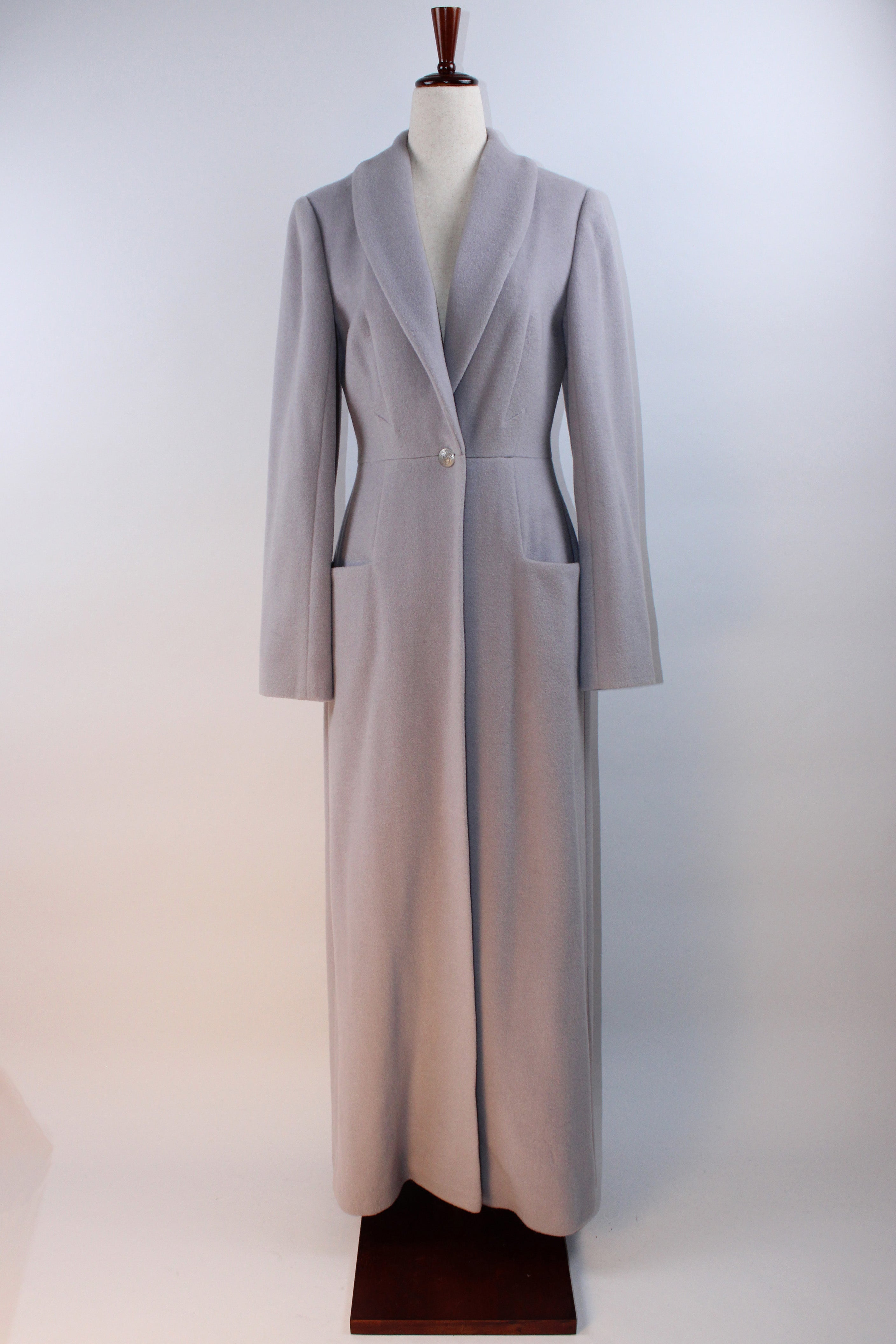 ARTEMKLIMCHUK Tailored Wool Blend Maxi Coat Grey