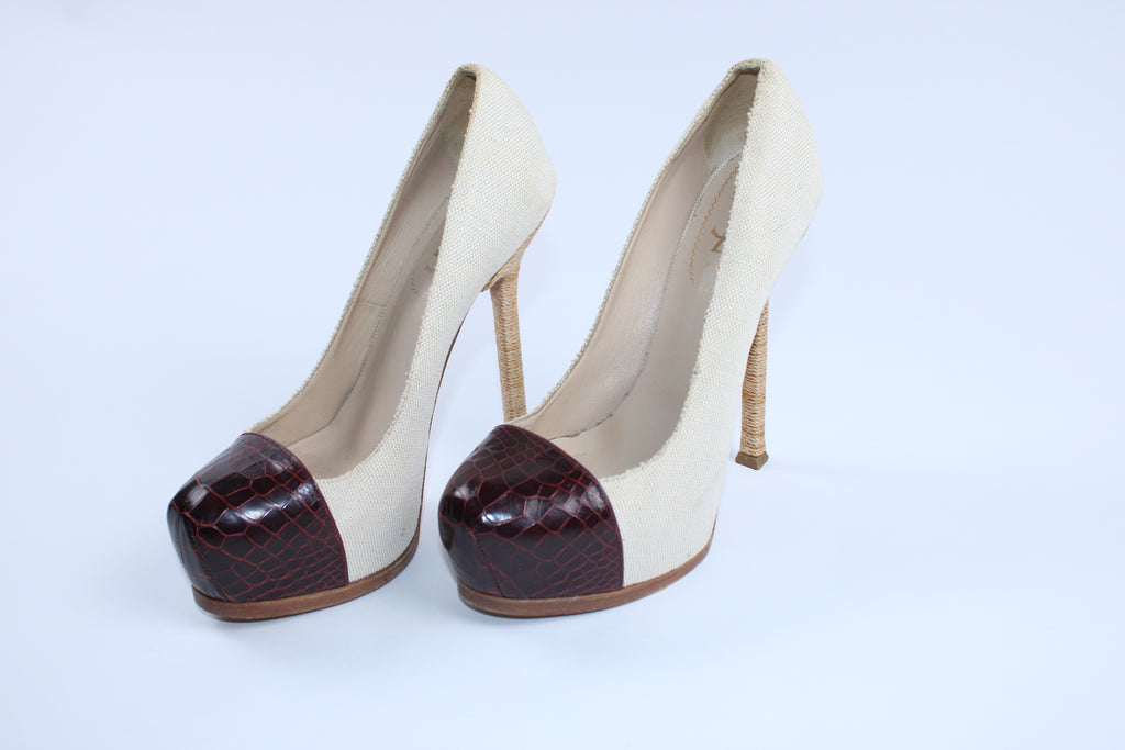 Yves Saint Laurent Crocodile Toe Pump