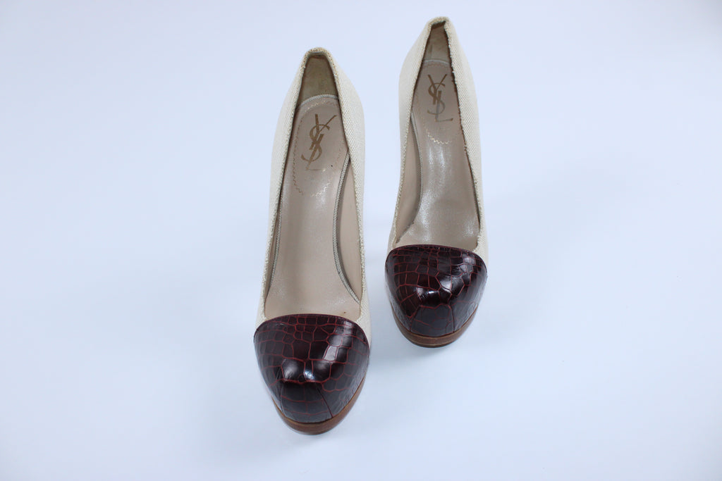 Yves Saint Laurent Crocodile Toe Pump