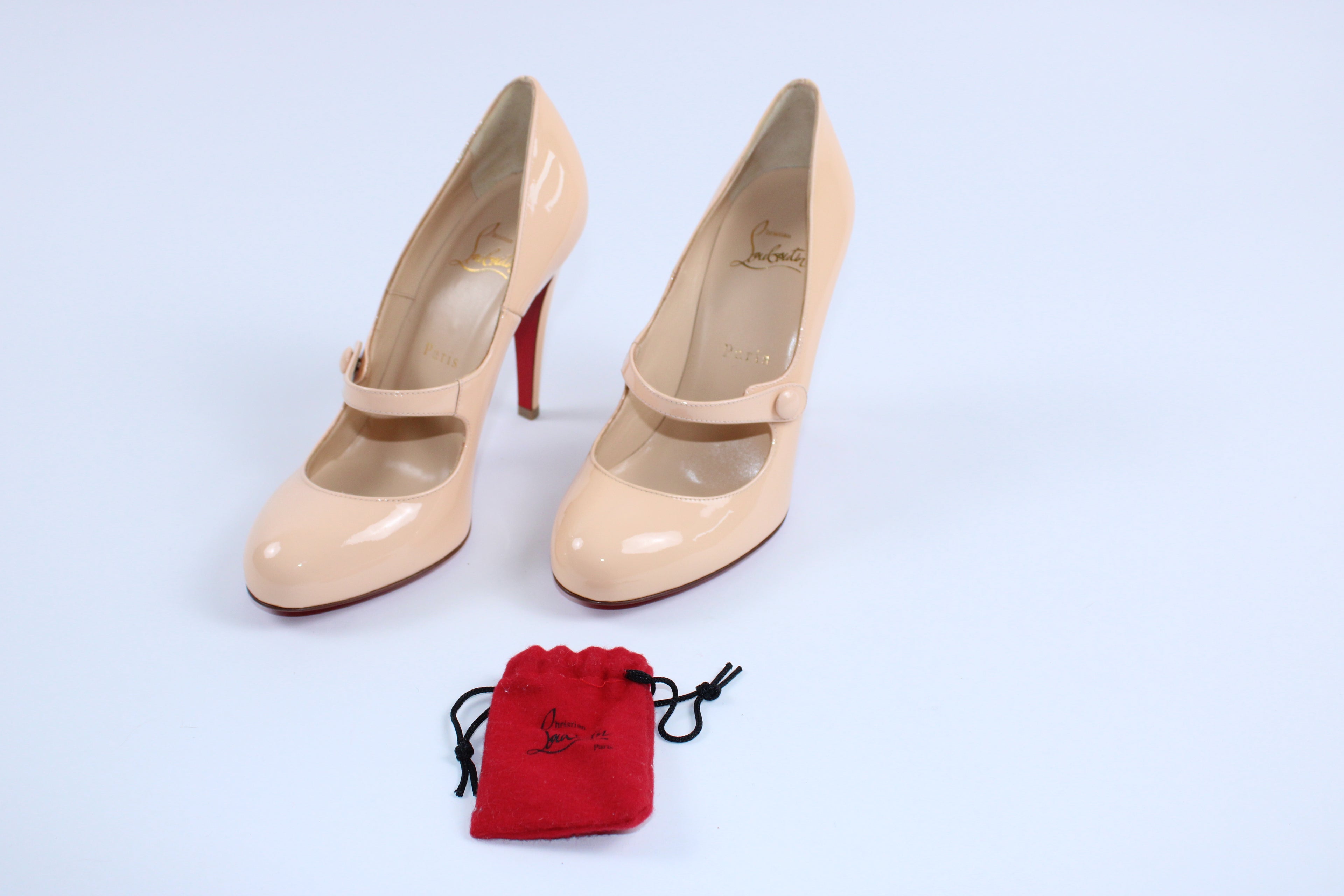 Christian Louboutin Nude Charlene Mary Jane Heels