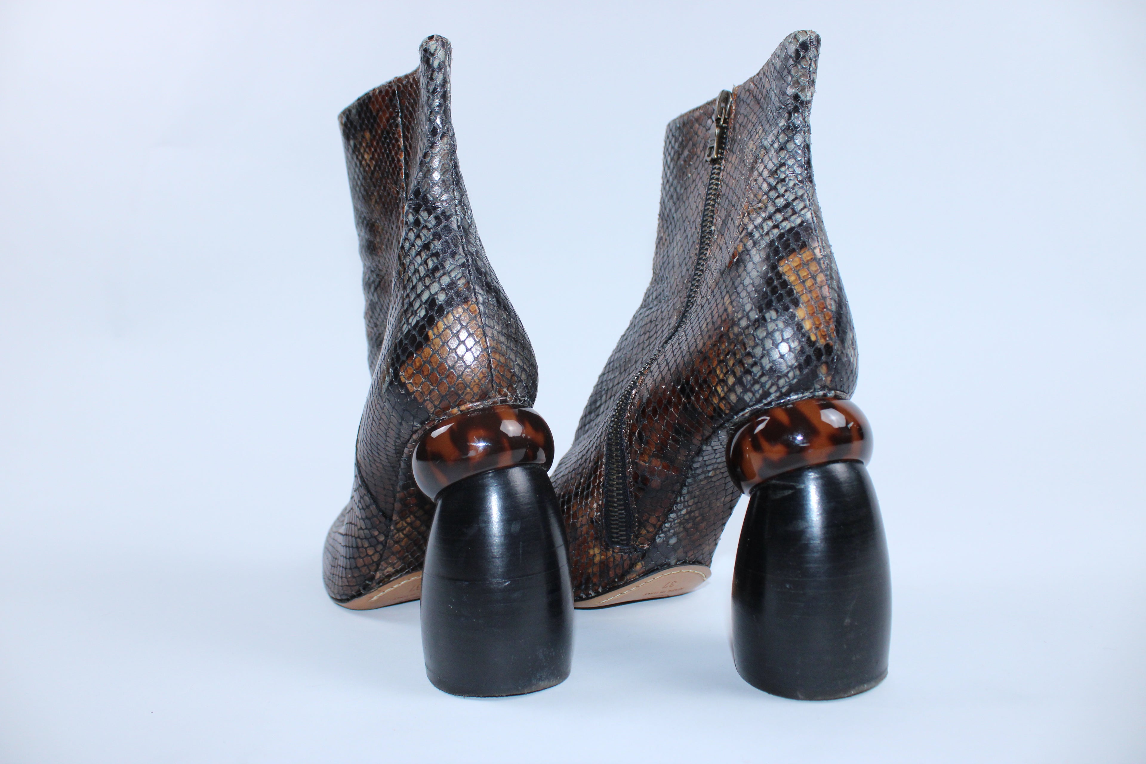 Dries Van Noten Snakeskin Large Heeled Boots