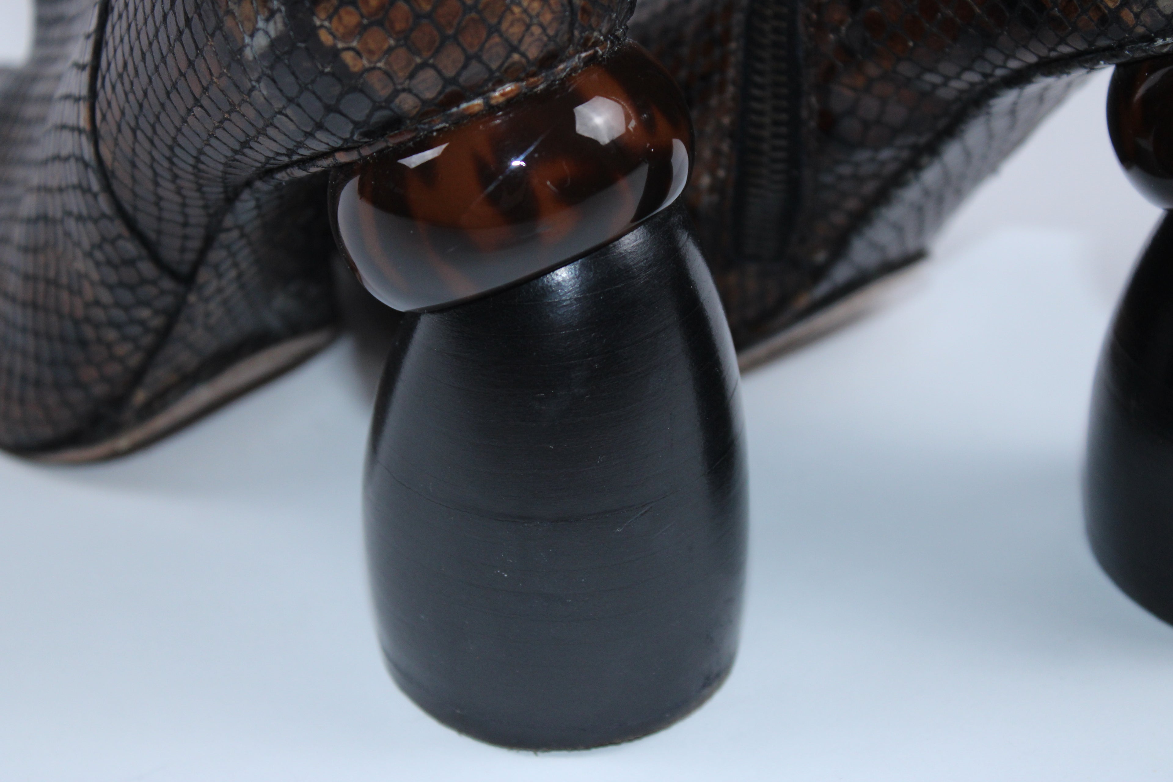 Dries Van Noten Snakeskin Large Heeled Boots