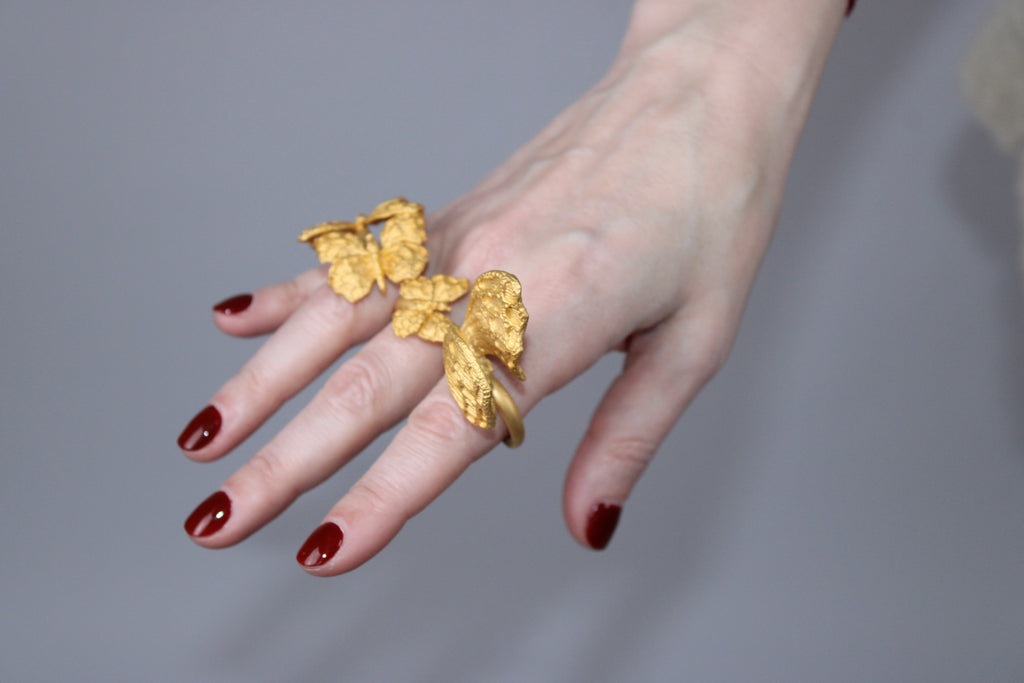 Valentino Garevani Three Finger Butterfly Ring