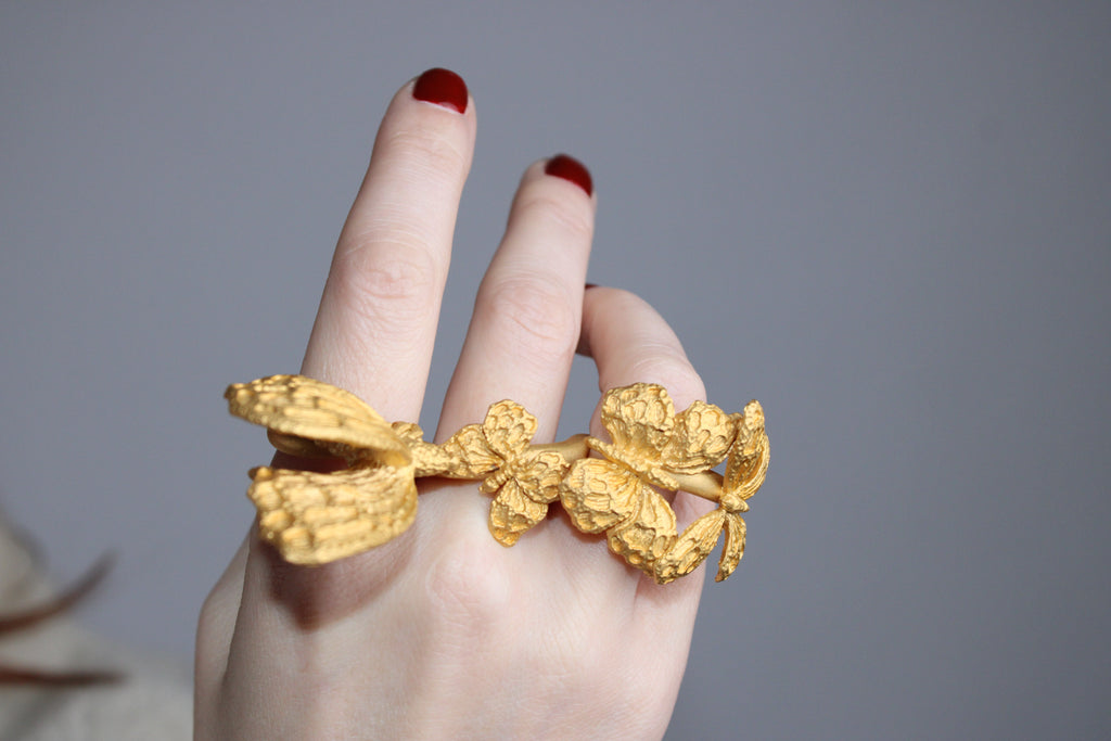 Valentino Garevani Three Finger Butterfly Ring
