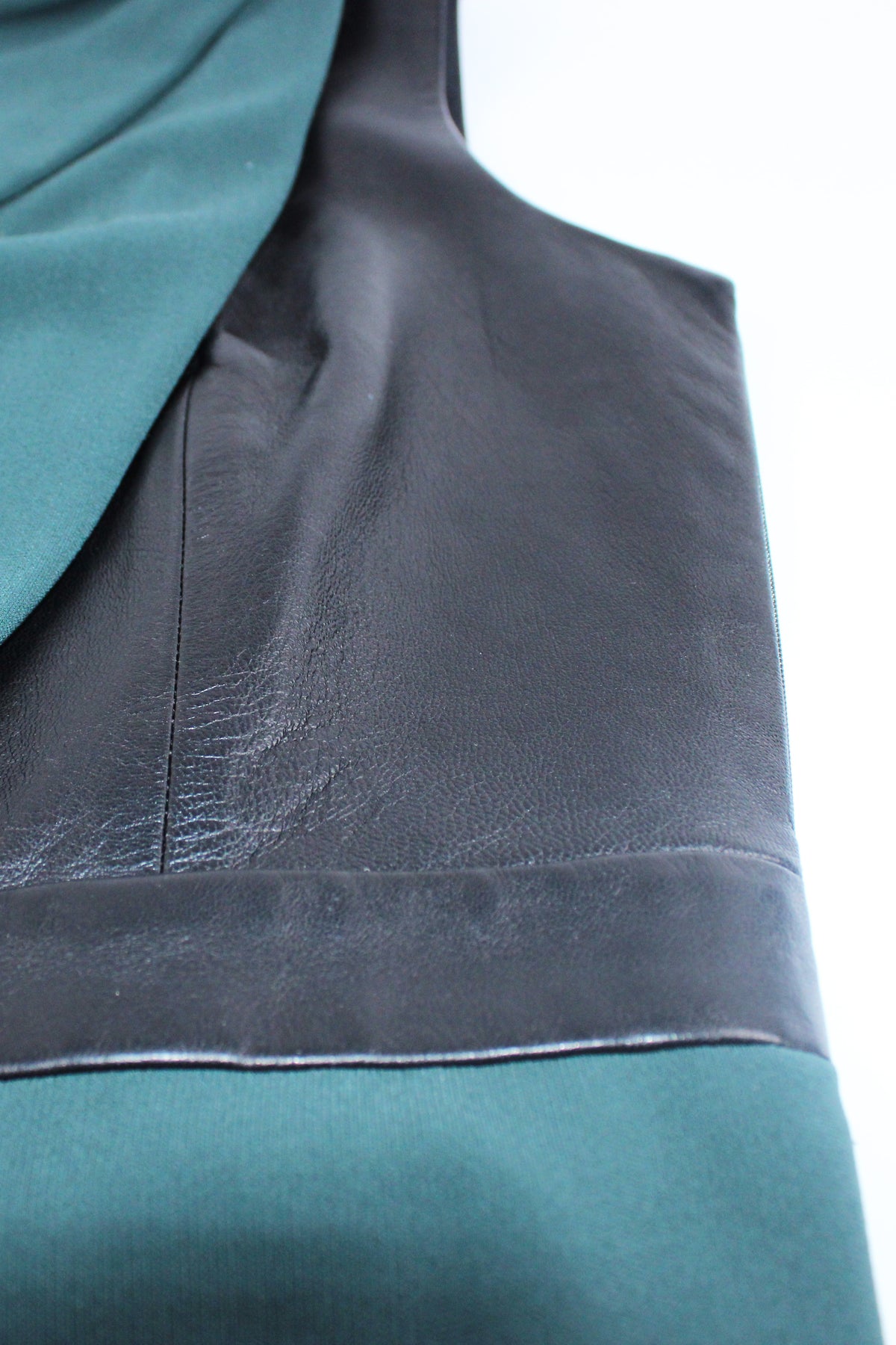 Alexander Wang Draped Sleeveless Dress With Leather Panel