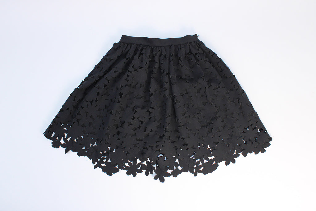 MSGM Laser-Cut Floral Skirt