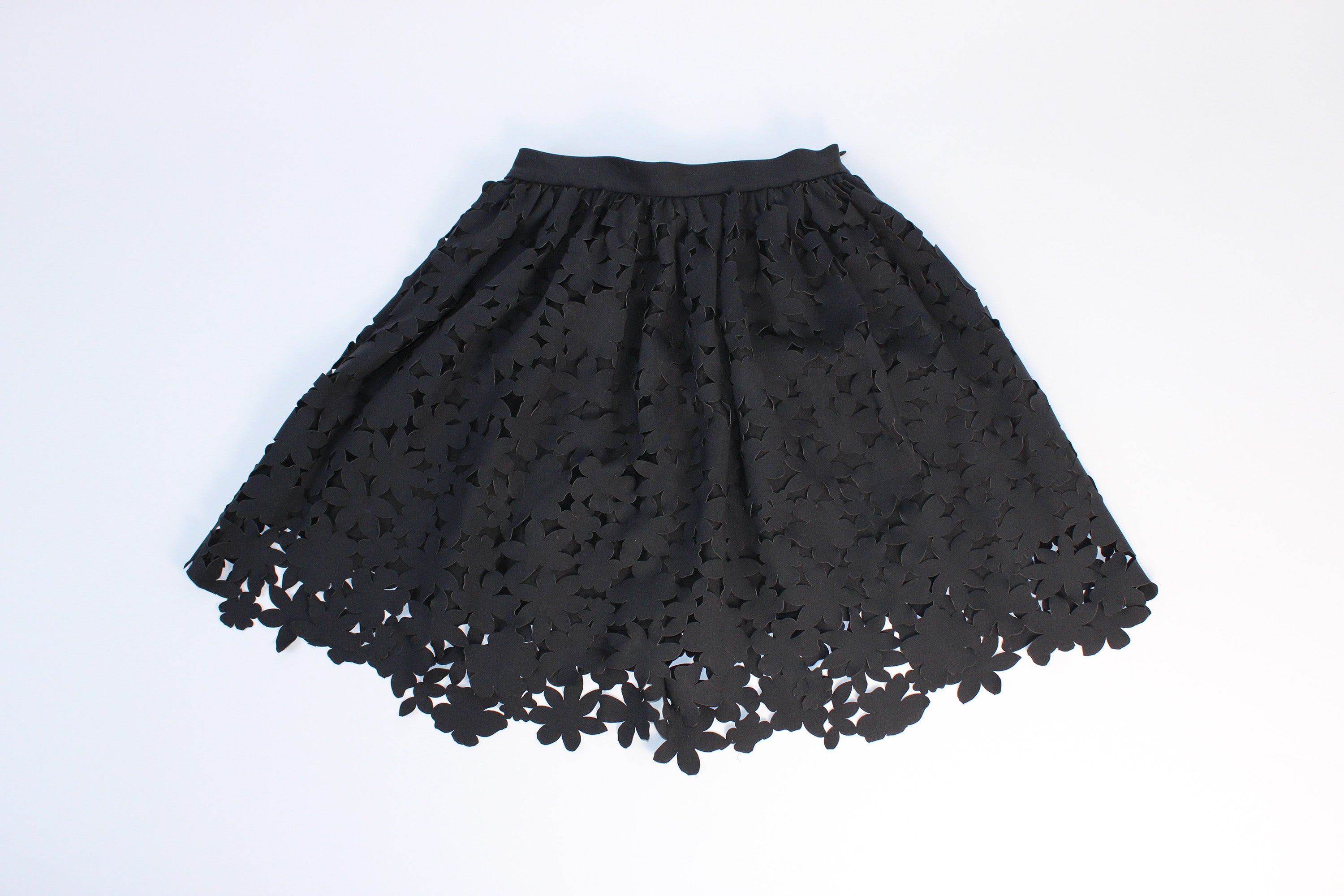 MSGM Laser-Cut Floral Skirt