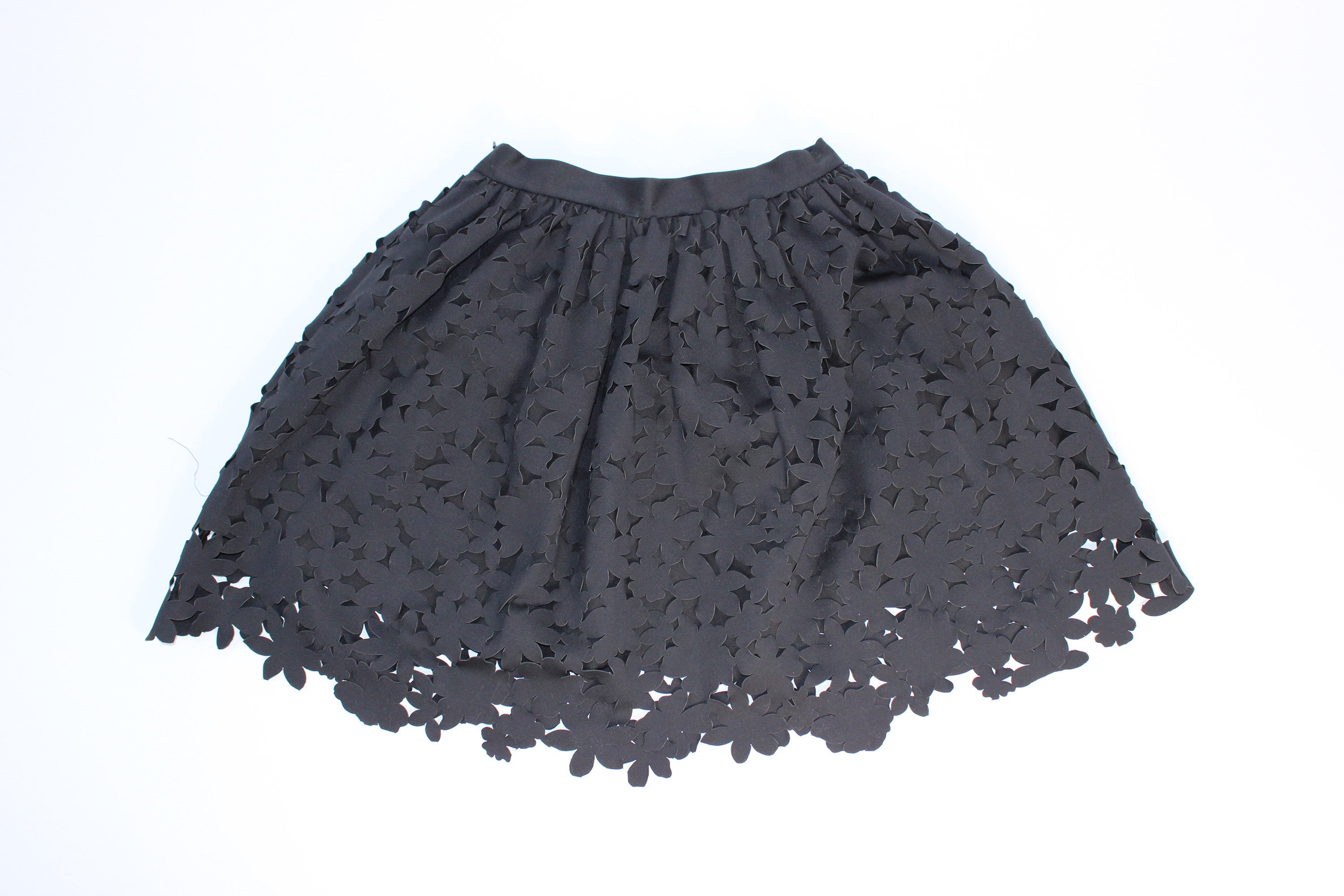 MSGM Laser-Cut Floral Skirt