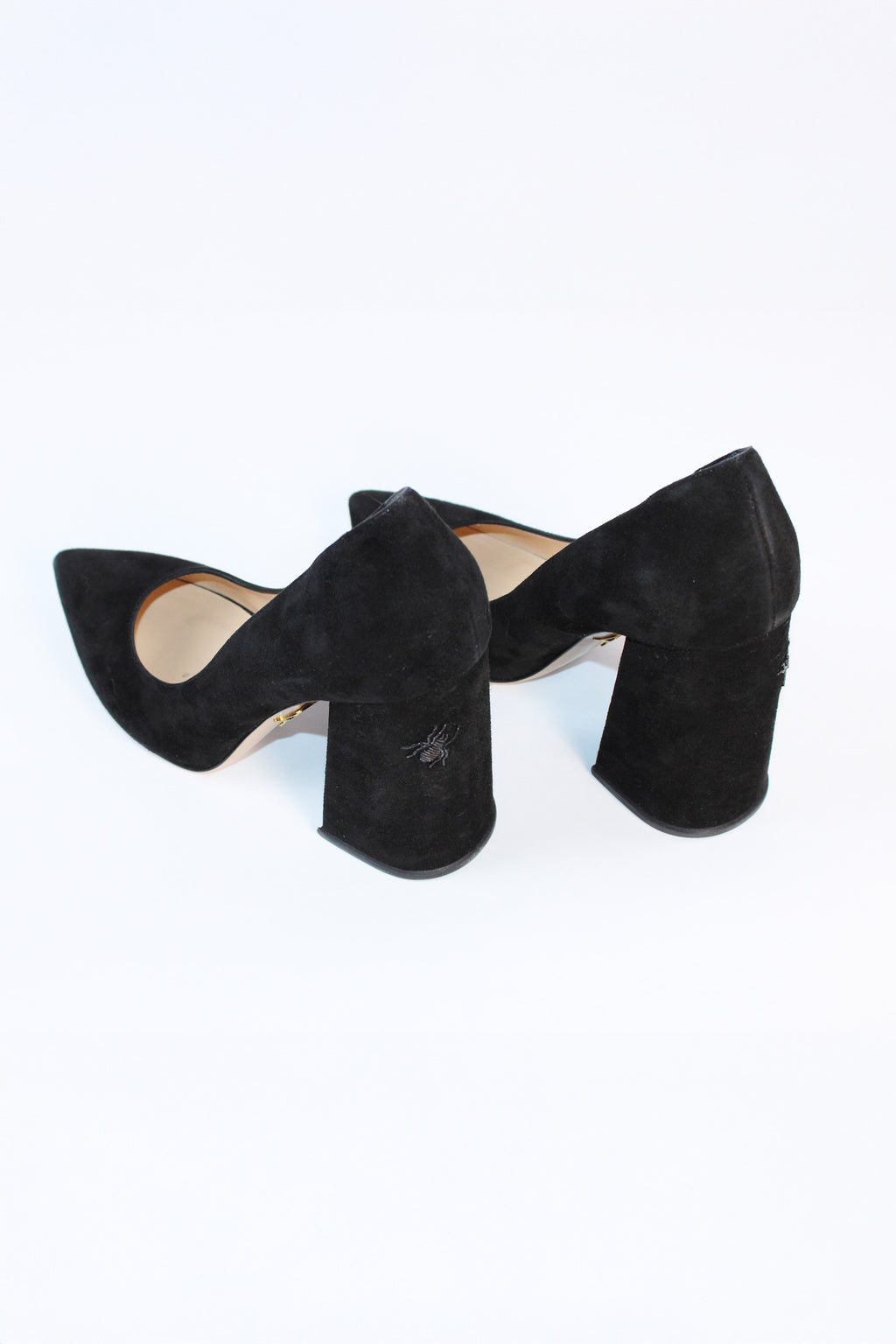 Charlotte Olympia Suede Block Heel Pumps