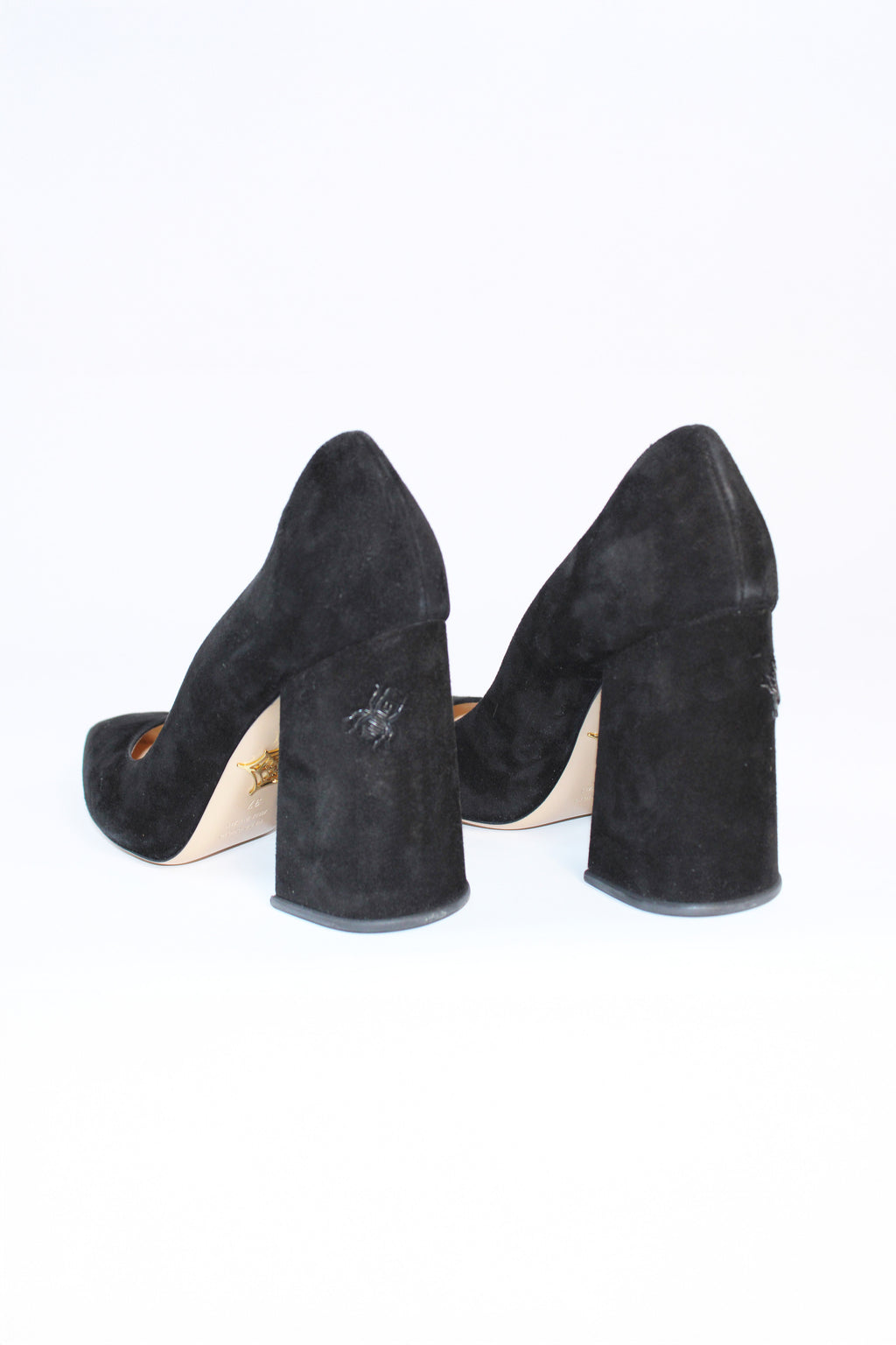 Charlotte Olympia Suede Block Heel Pumps