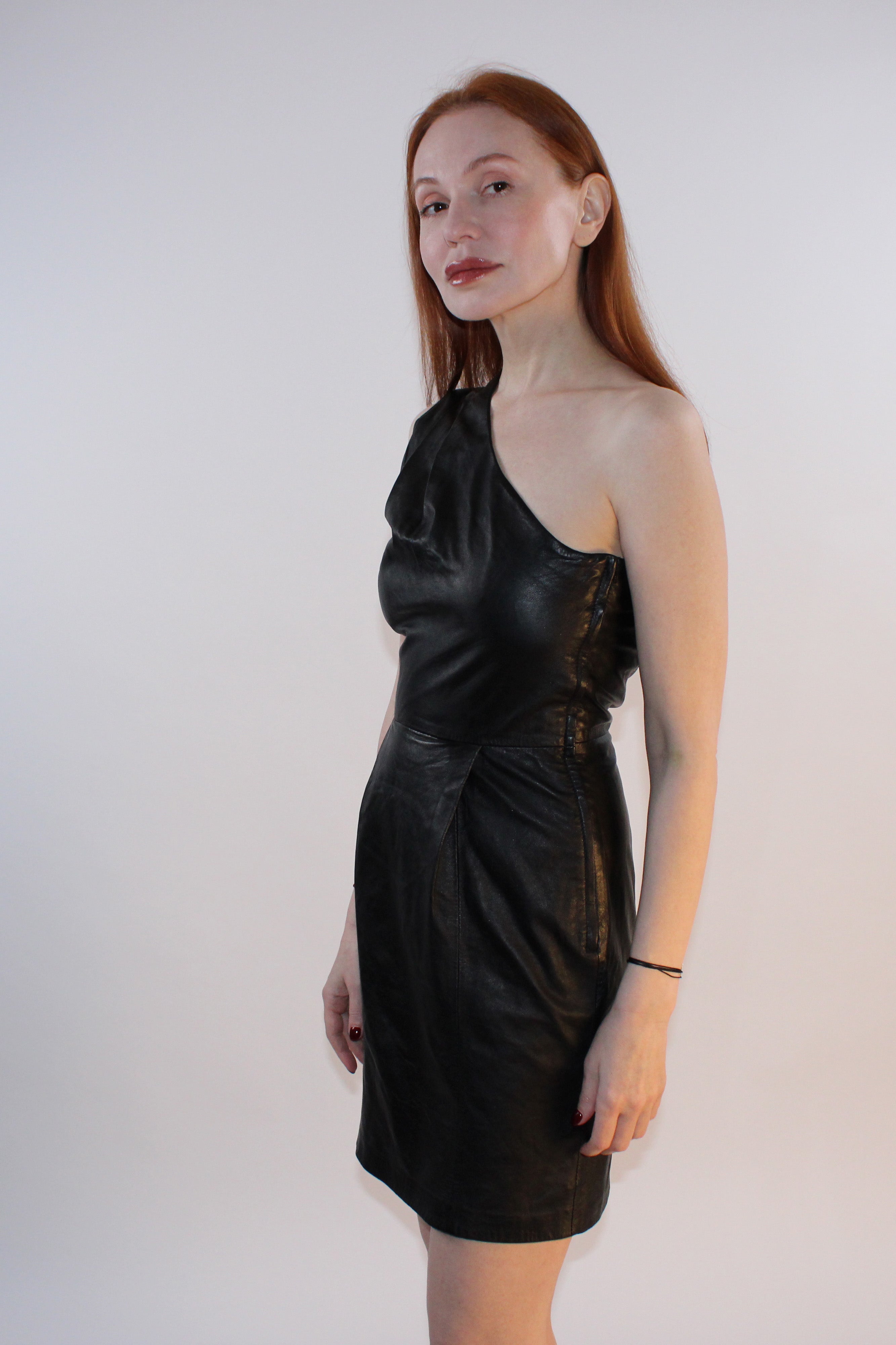 Jimmy Choo x H&M Leather One-Shoulder Dress