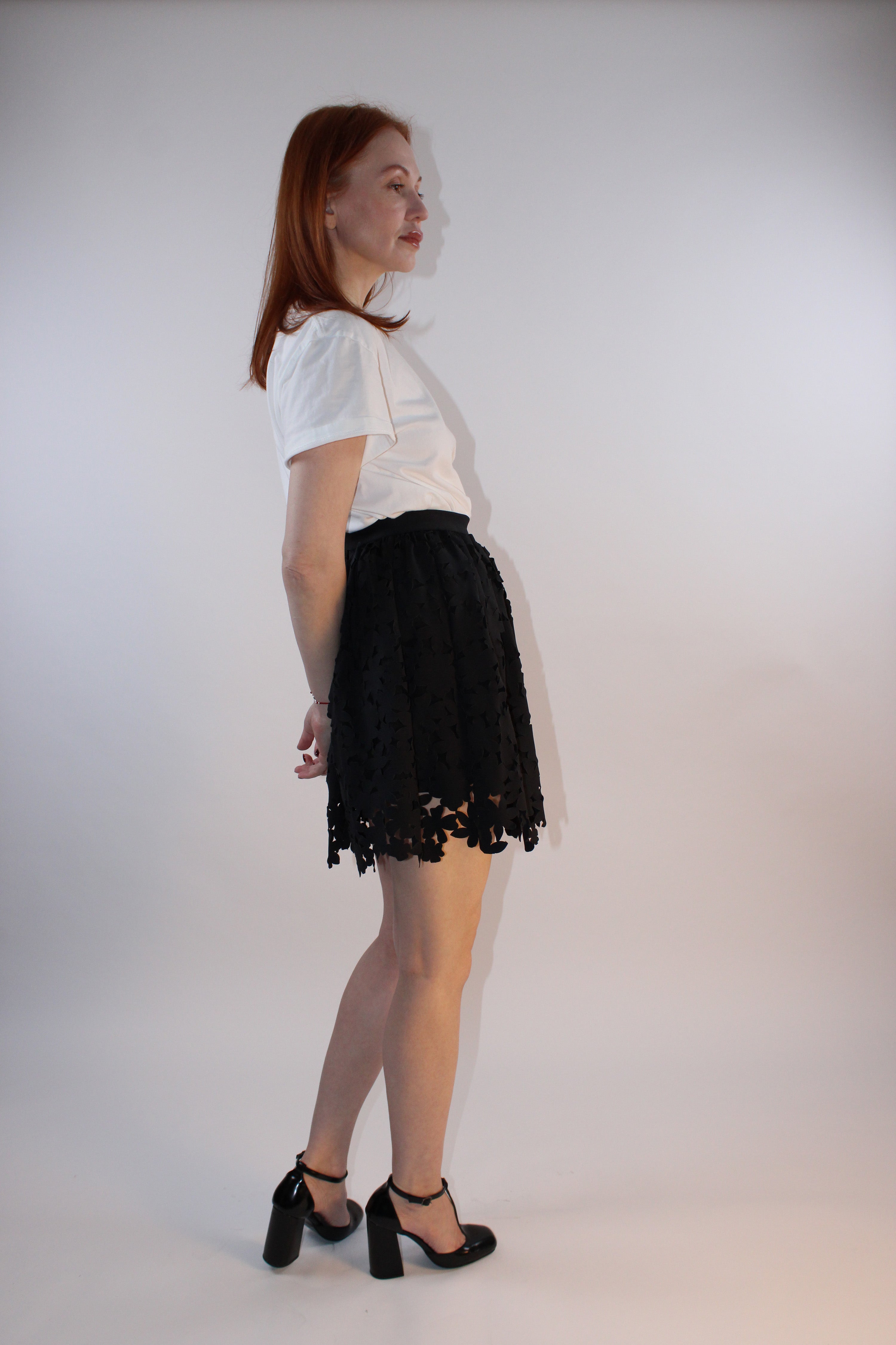 MSGM Laser-Cut Floral Skirt