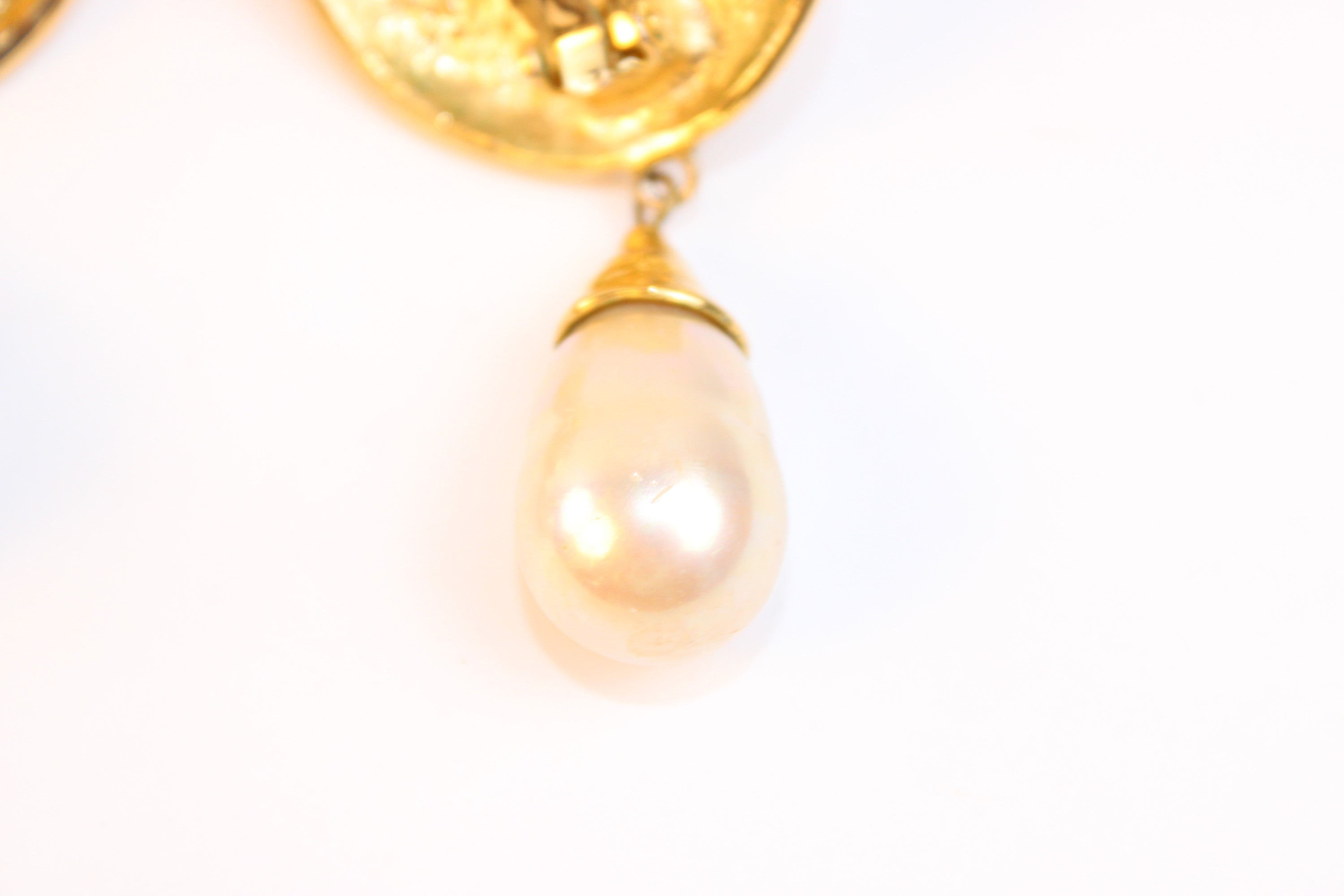 Yves Saint Laurent Gold-Tone Pearl Drop Earrings