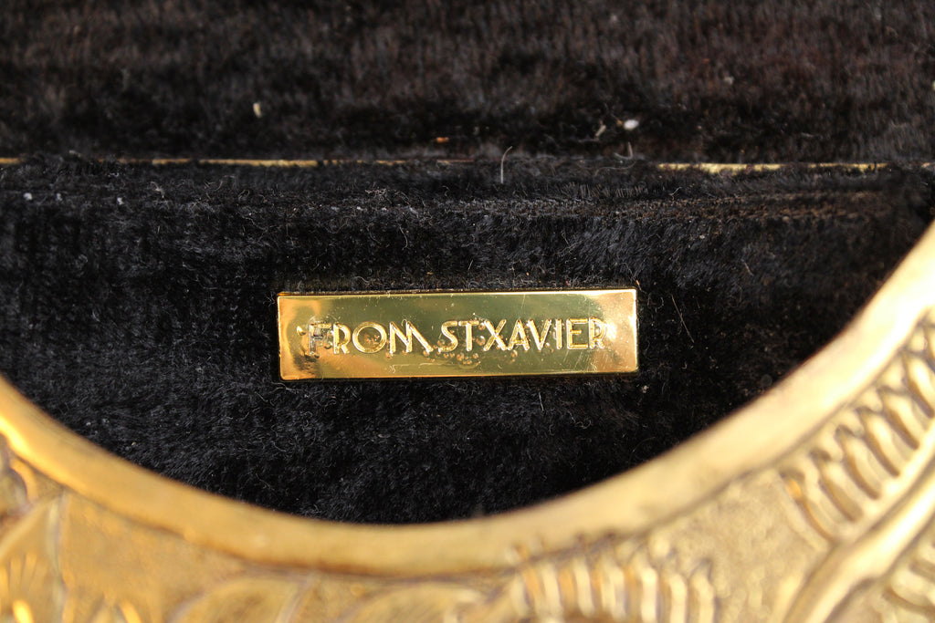 From St Xavier Gold Embossed Floral Mini Crossbody Bag