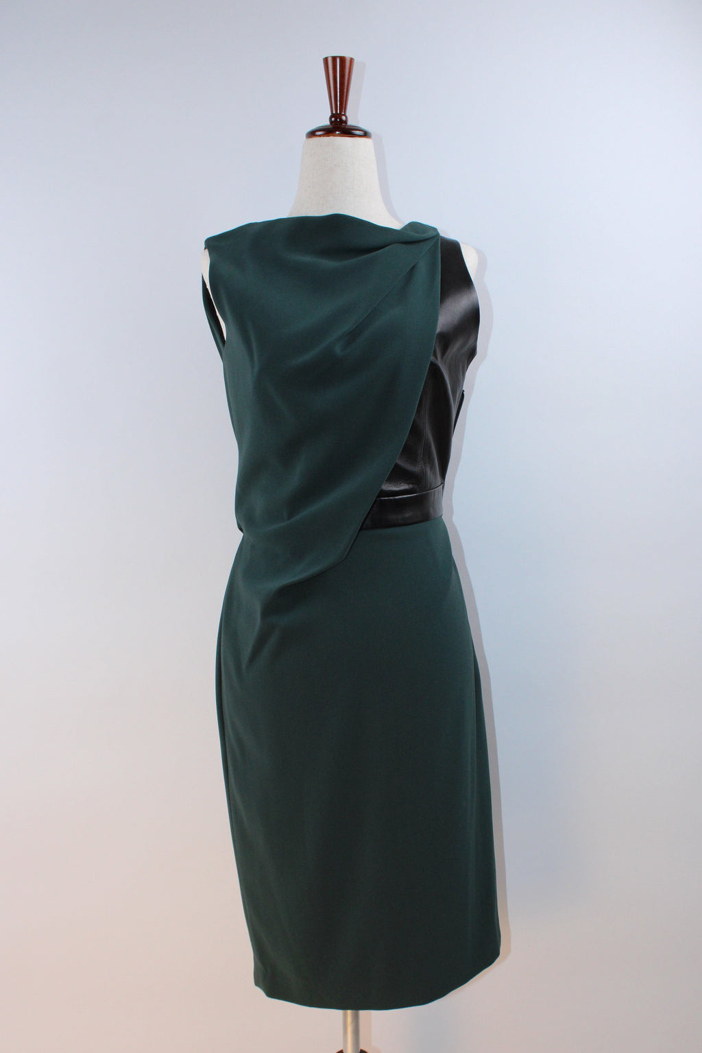 Alexander Wang Draped Sleeveless Dress With Leather Panel