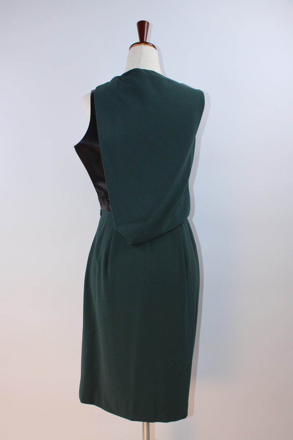 Alexander Wang Draped Sleeveless Dress With Leather Panel