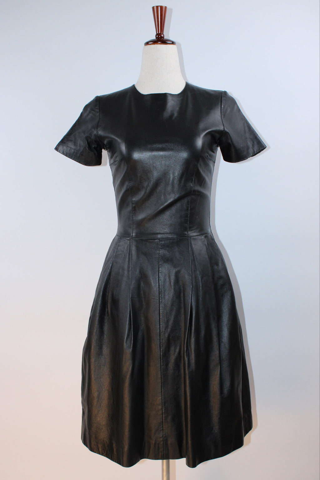 Iris & Ink Leather Fit-And-Flare Dress