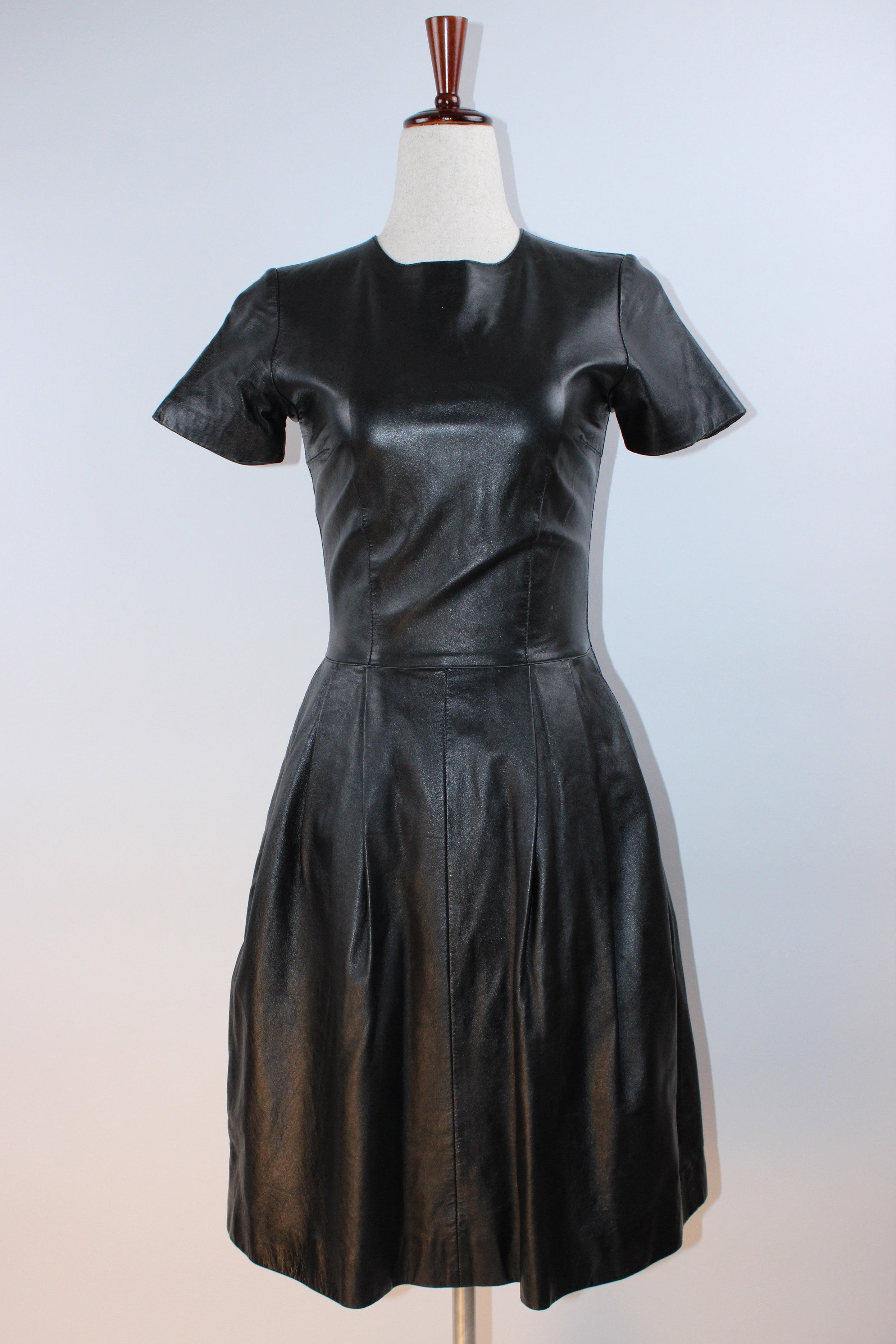 Iris & Ink Leather Fit-And-Flare Dress