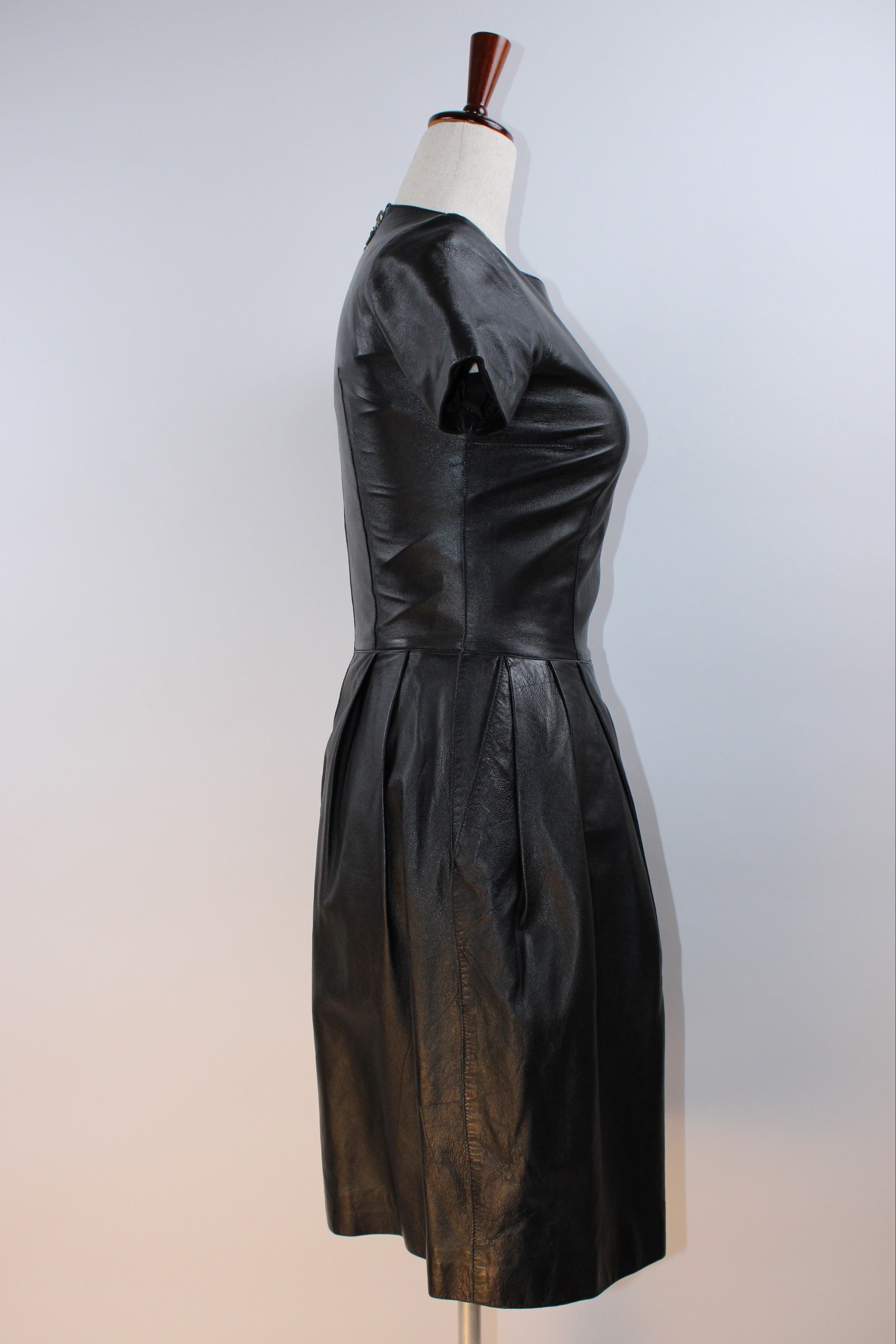 Iris & Ink Leather Fit-And-Flare Dress