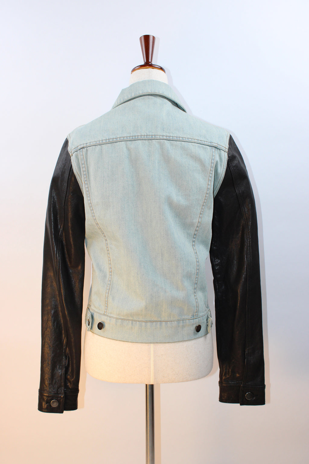 Alexander Wang Denim Jacket with Goat Skin Sleeves