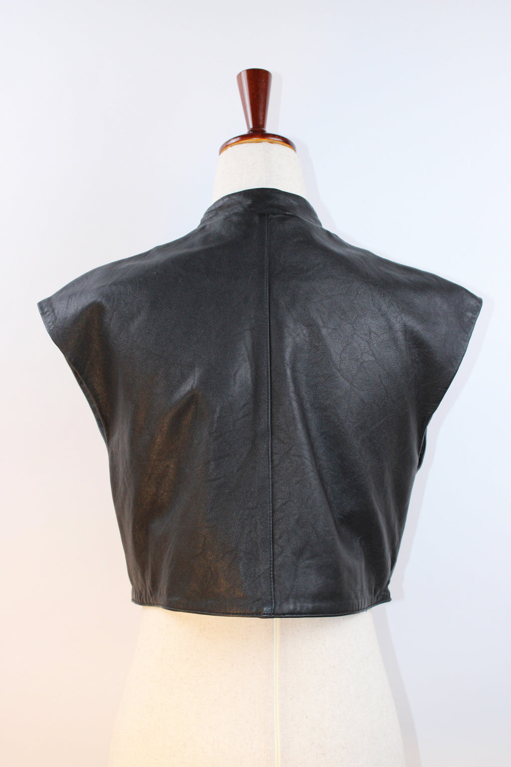 Alexander McQueen Black Leather Structured Vest