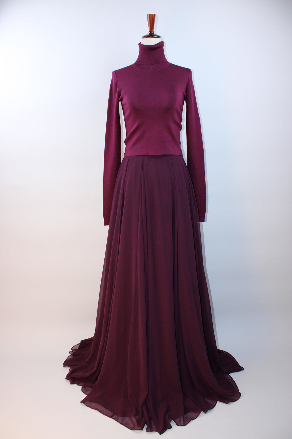 Halston Heritage Silk Chiffon Maxi Skirt