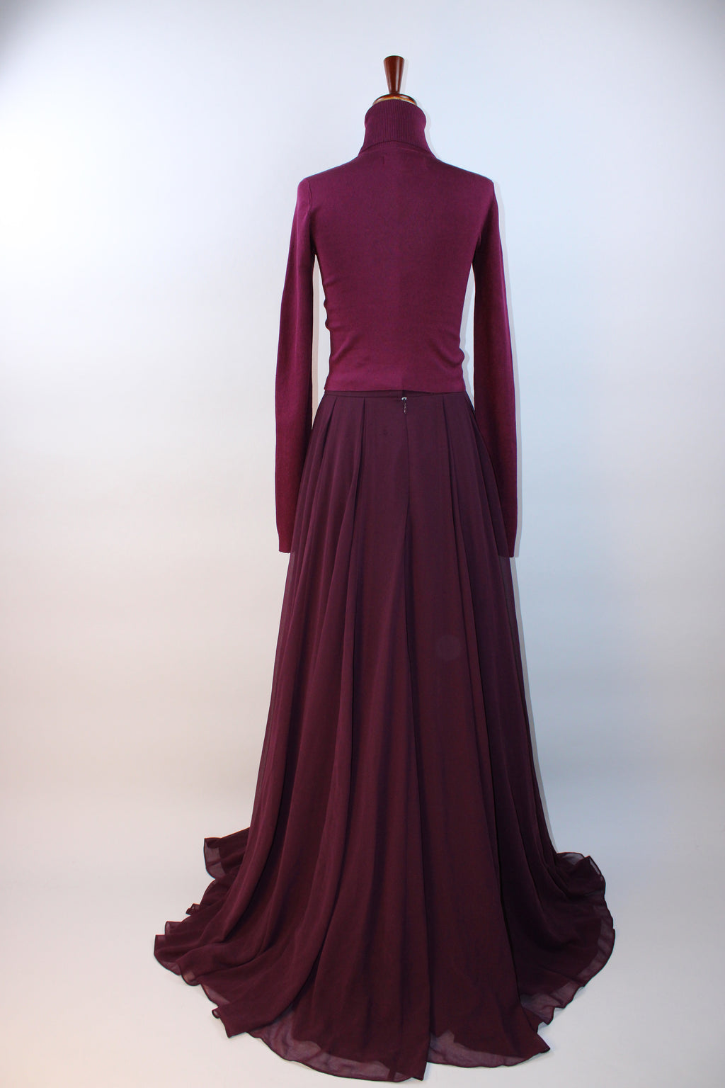 Halston Heritage Silk Chiffon Maxi Skirt