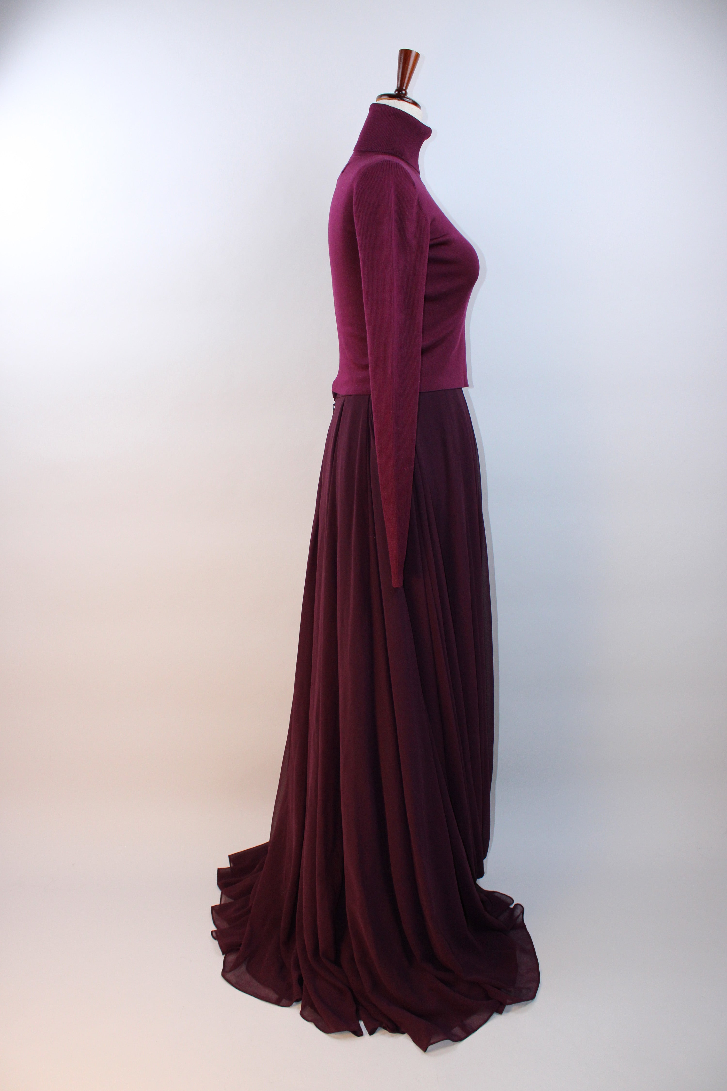 Halston Heritage Silk Chiffon Maxi Skirt