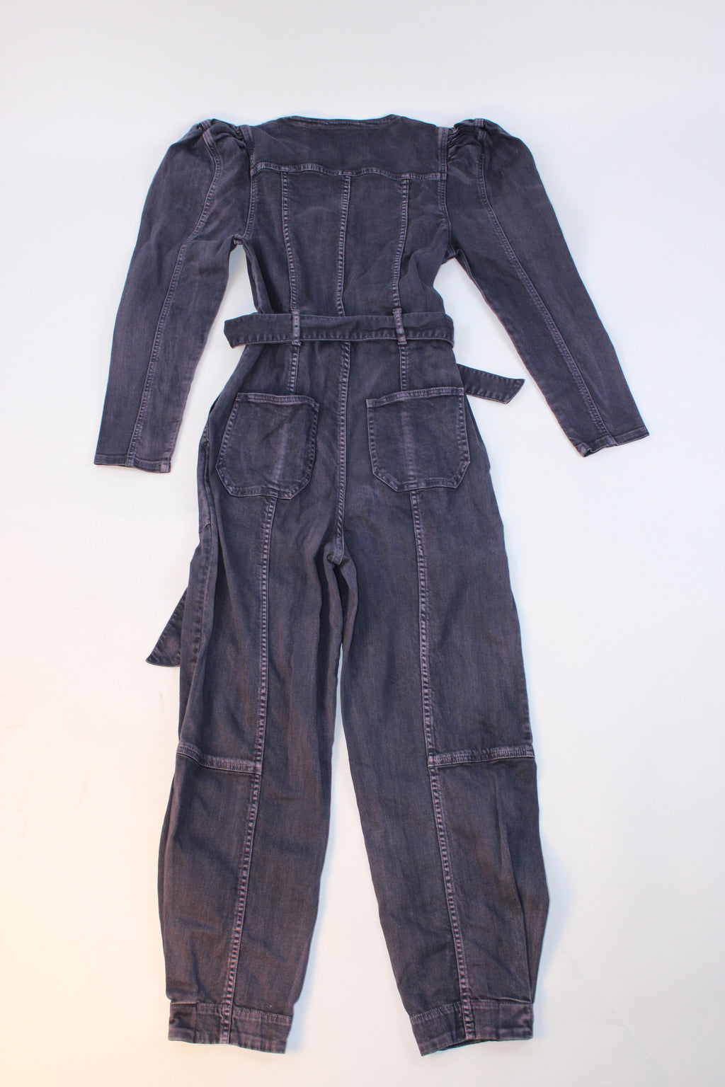 Ulla Johnson Denim Puff Sleeve Jumpsuit