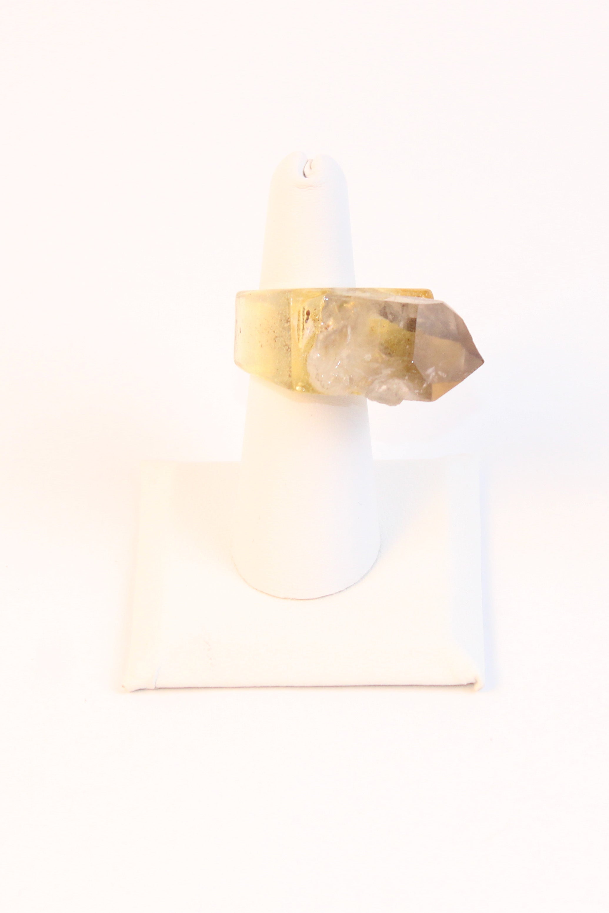 Topaz Crystal Resin Statement Ring