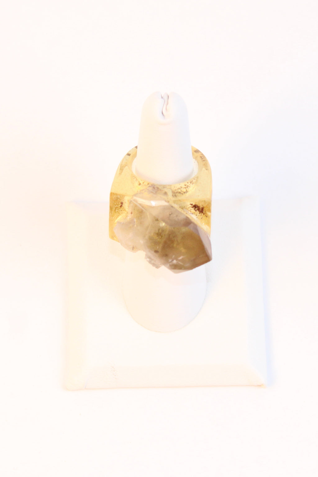 Topaz Crystal Resin Statement Ring