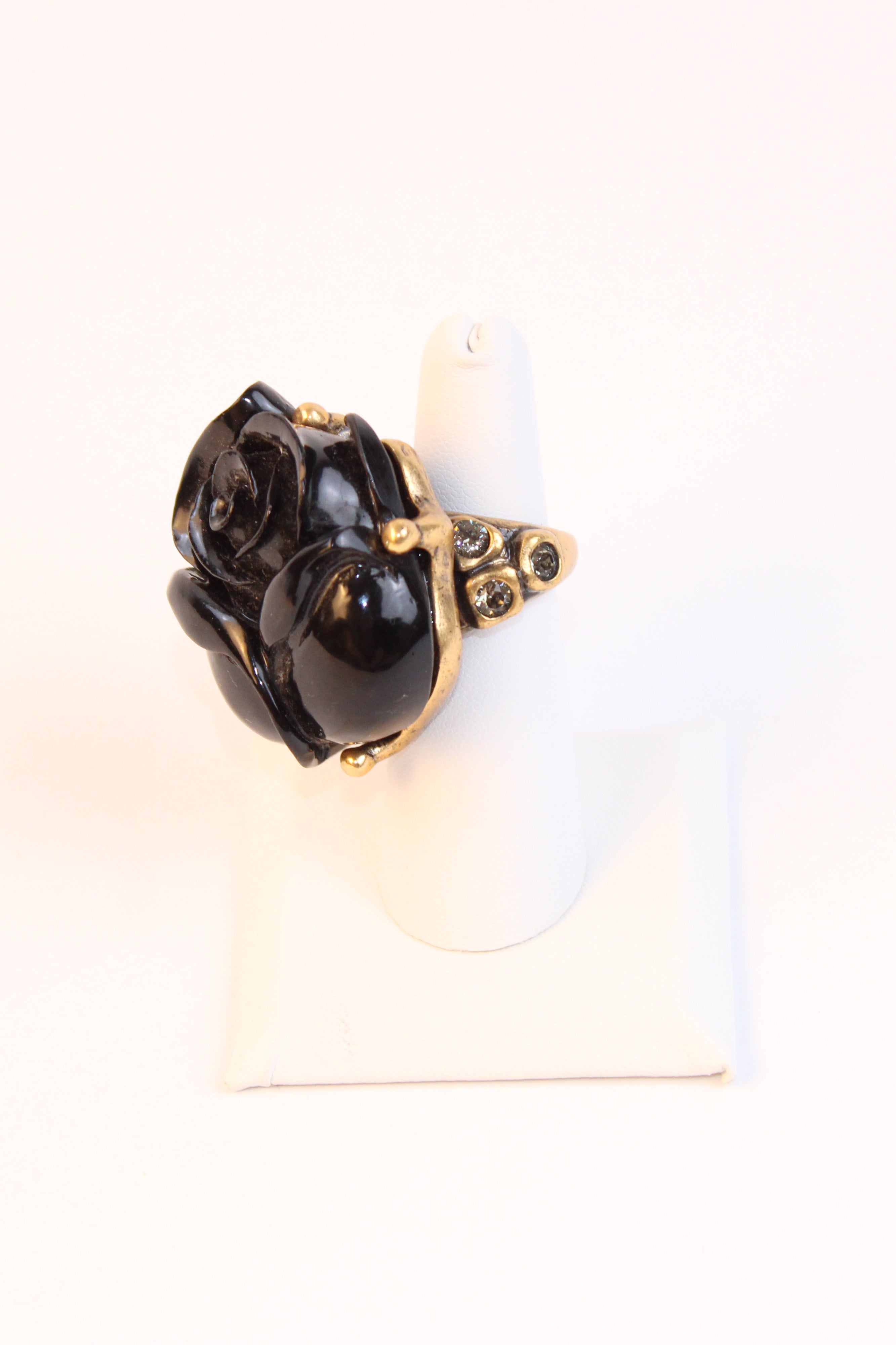 Oscar de la Renta Black Rose Statement Ring