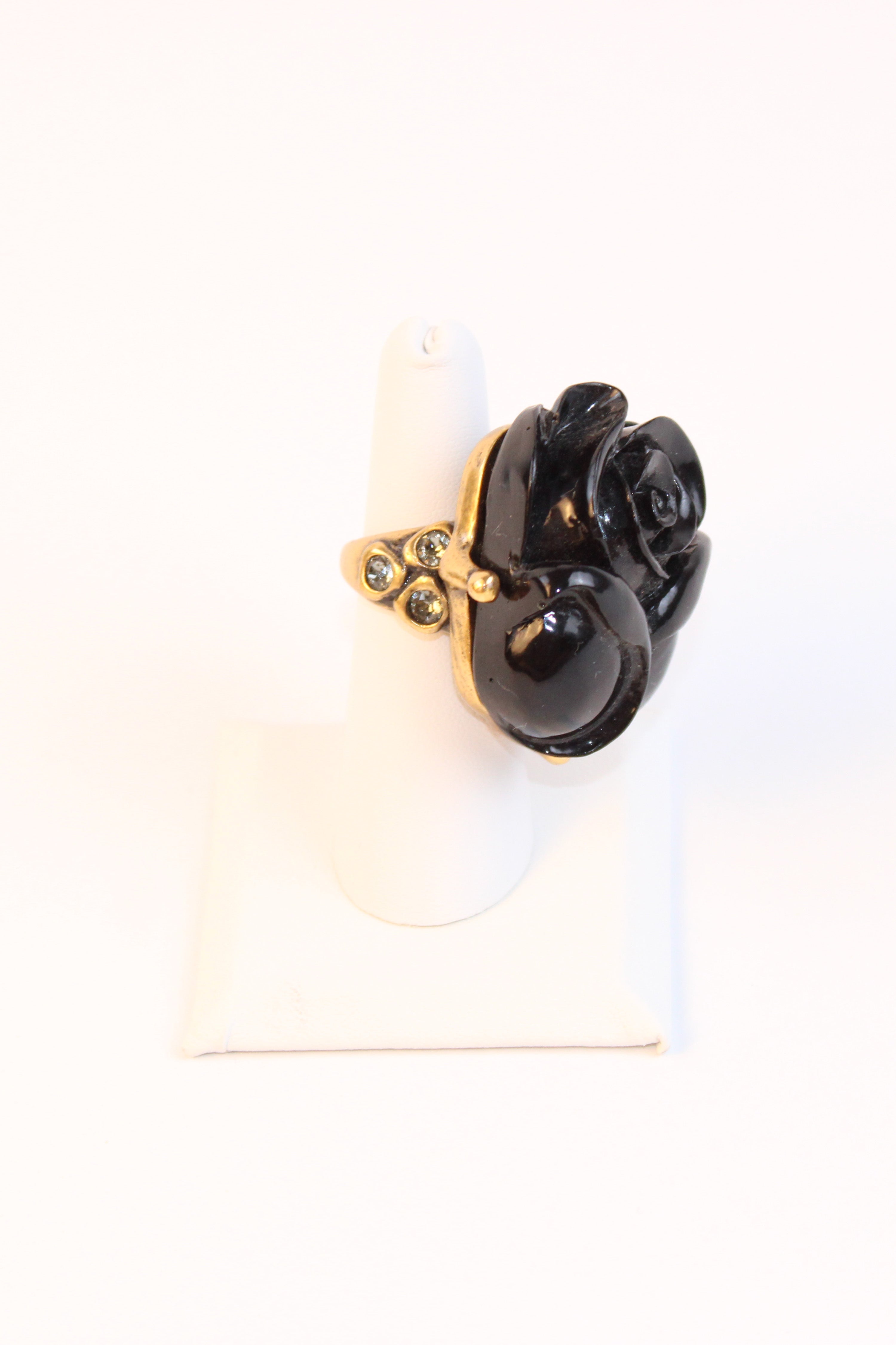 Oscar de la Renta Black Rose Statement Ring