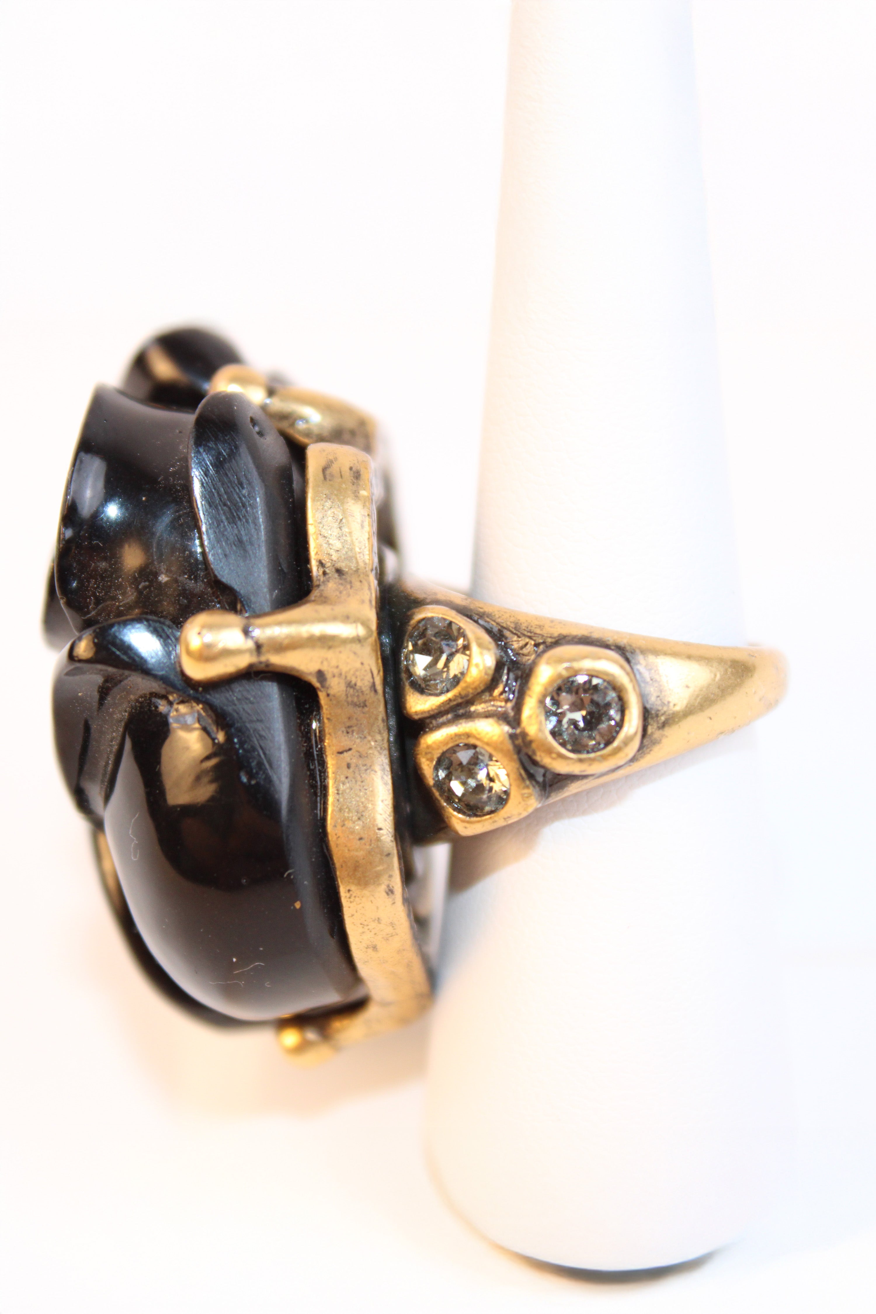 Oscar de la Renta Black Rose Statement Ring
