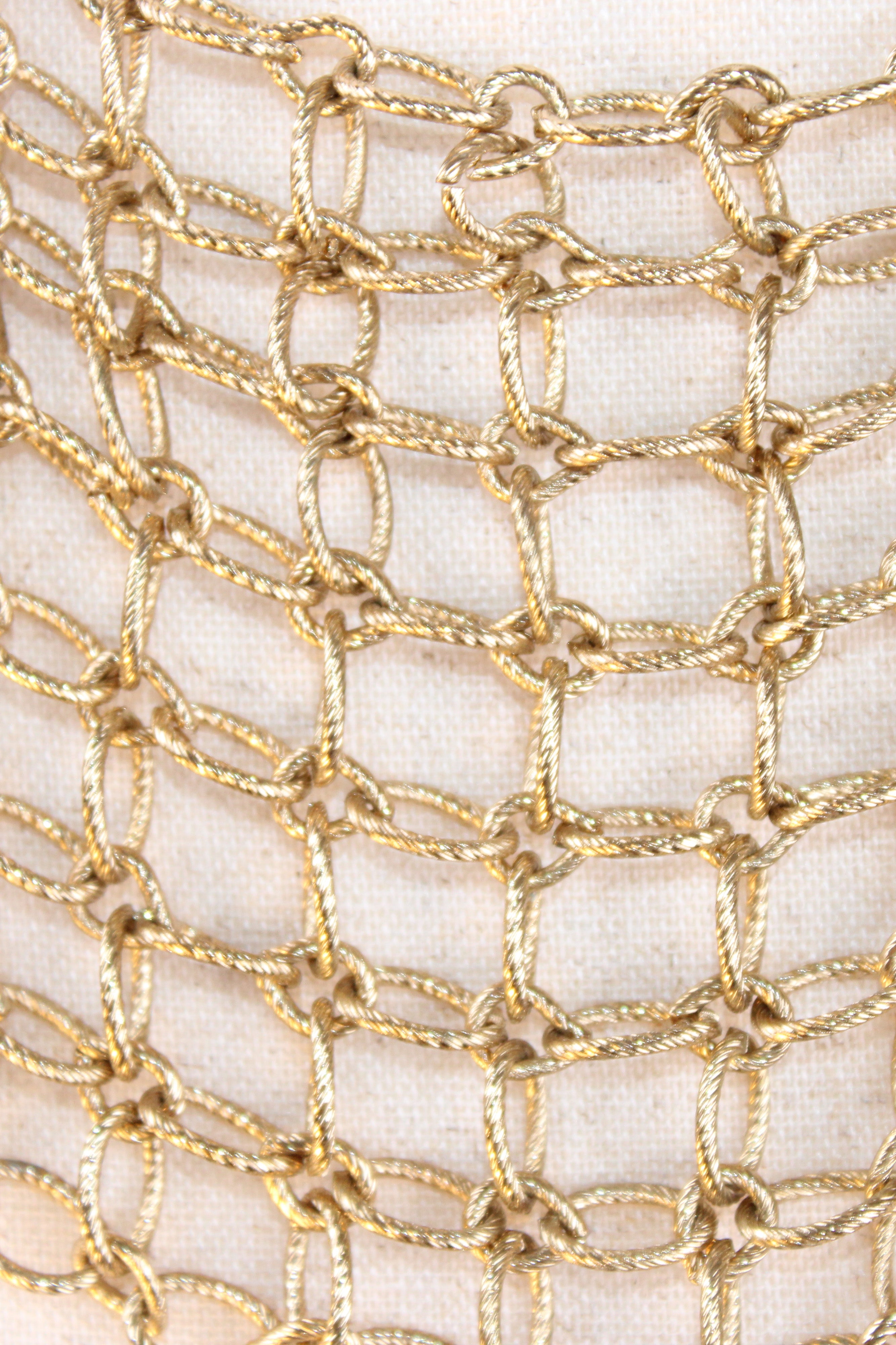 Aqua Gold-Tone Layered Chain Bib Necklace