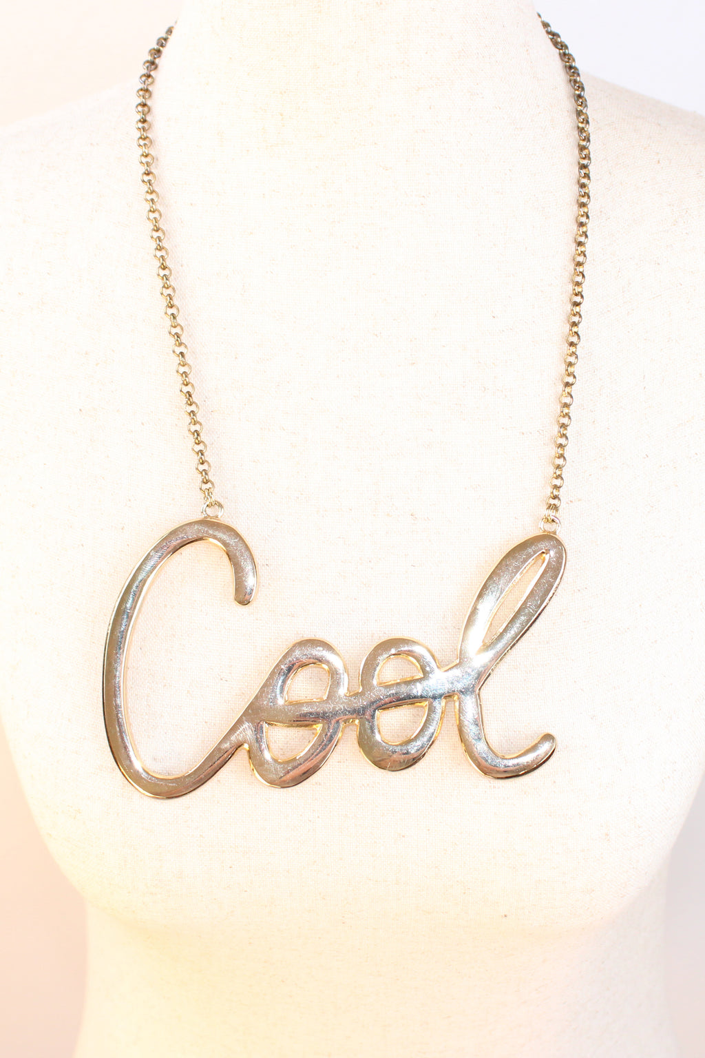 Gold-Plated “Cool” Script Necklace
