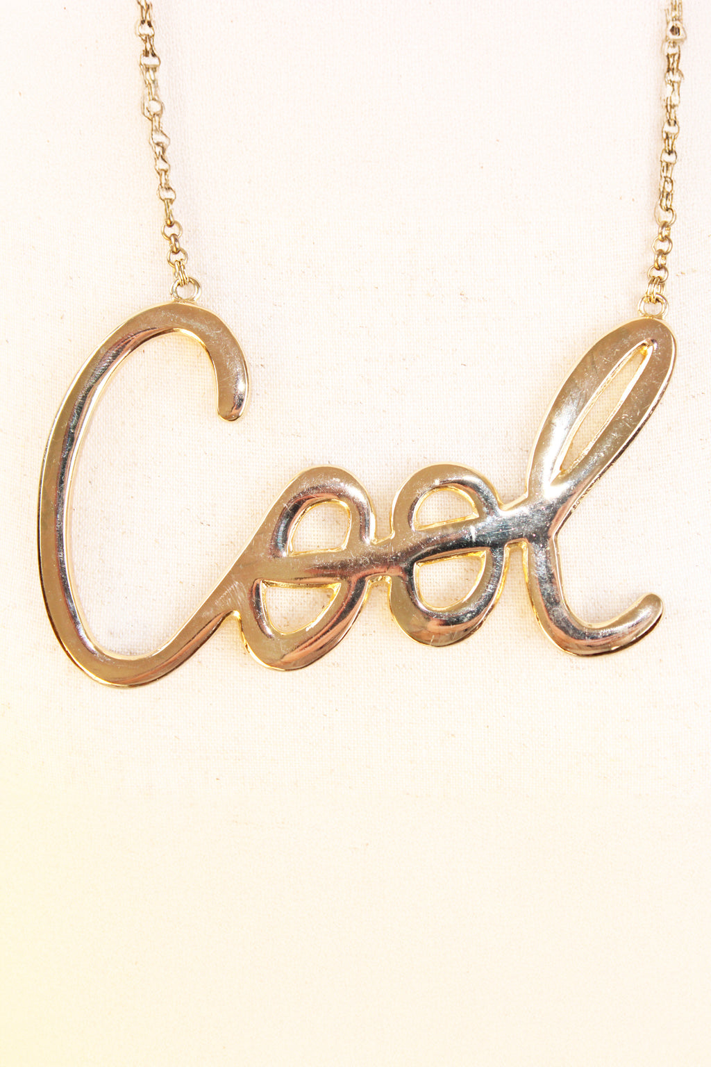 Gold-Plated “Cool” Script Necklace