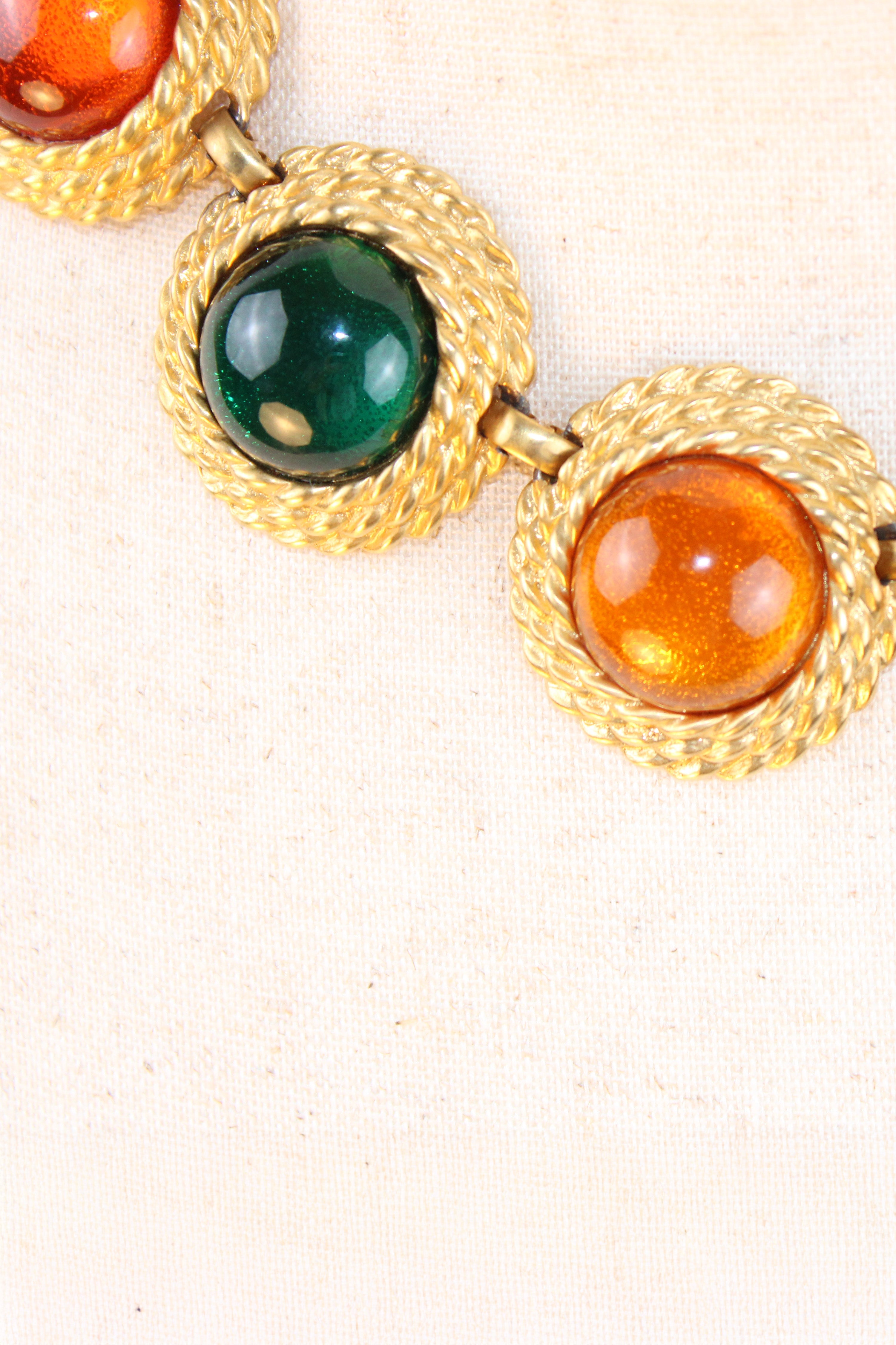 Cabochon Jewel Collar Statement Necklace
