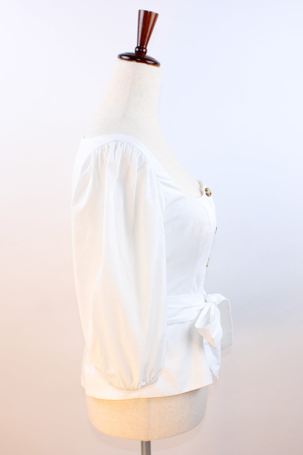 LPA Puff Sleeve Tie Front Blouse