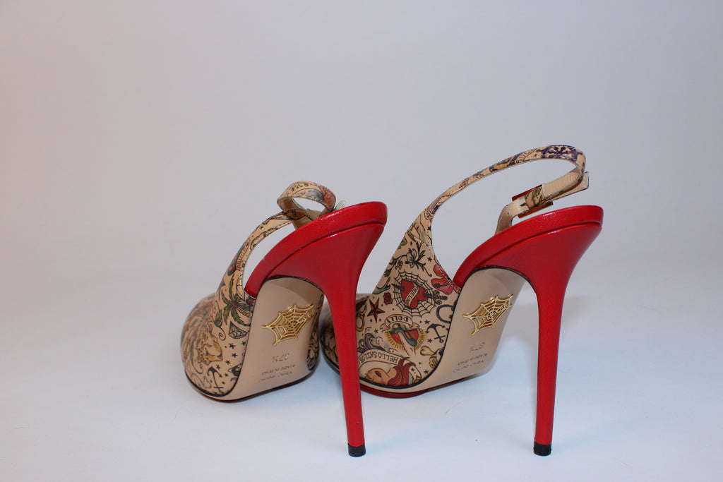 Charlotte Olympia Tattoo Print Slingback Pumps