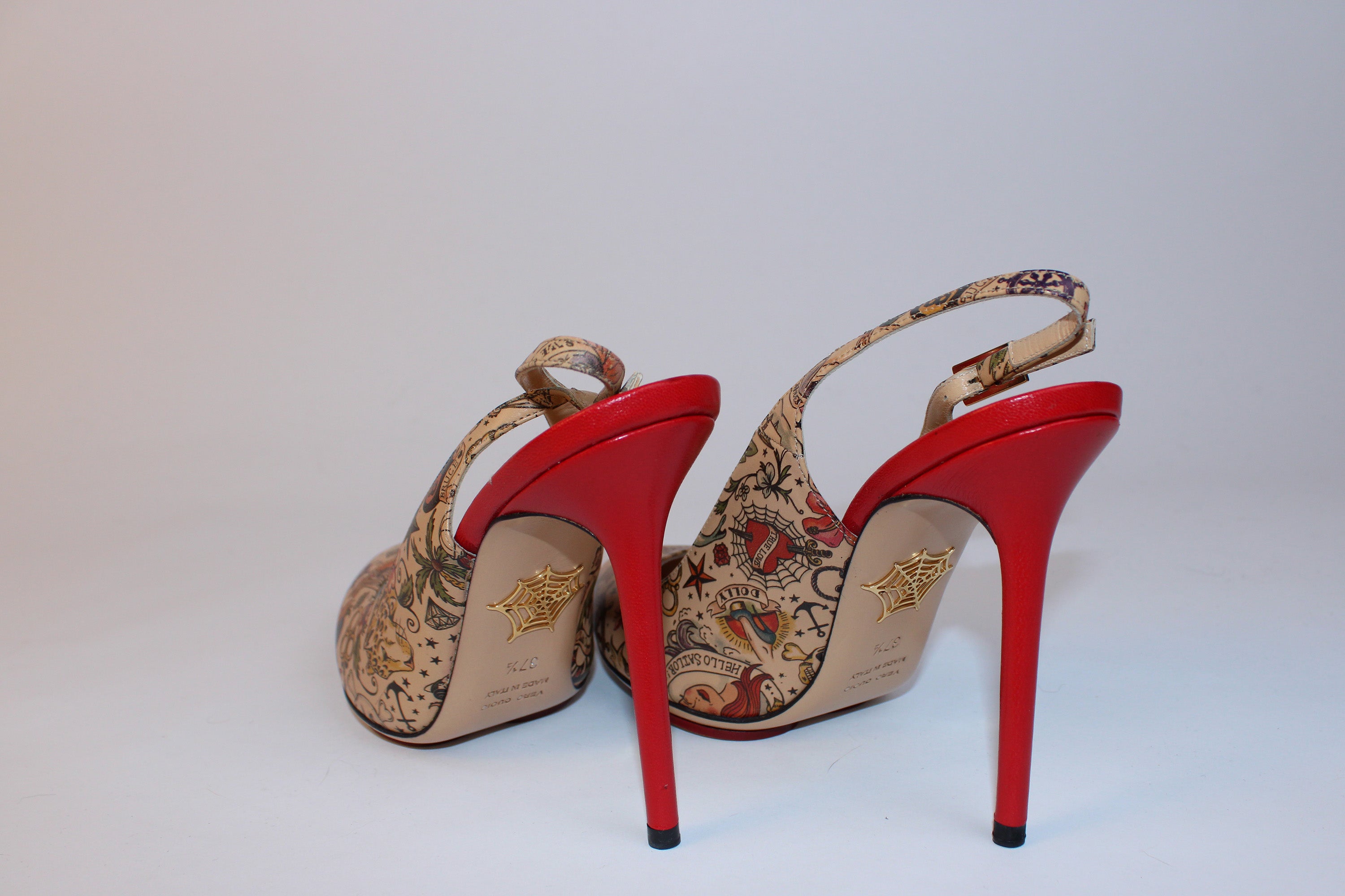 Charlotte Olympia Tattoo Print Slingback Pumps