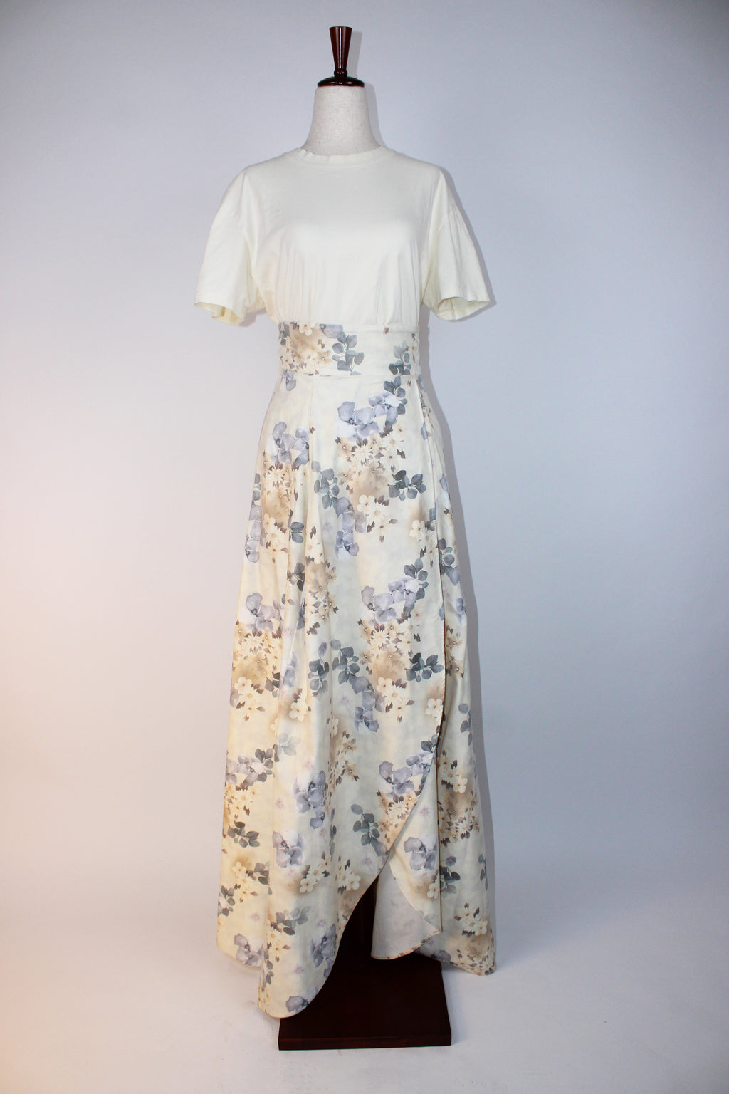 Try S Merry floral wrap maxi dress with cream bodice and asymmetrical skirt