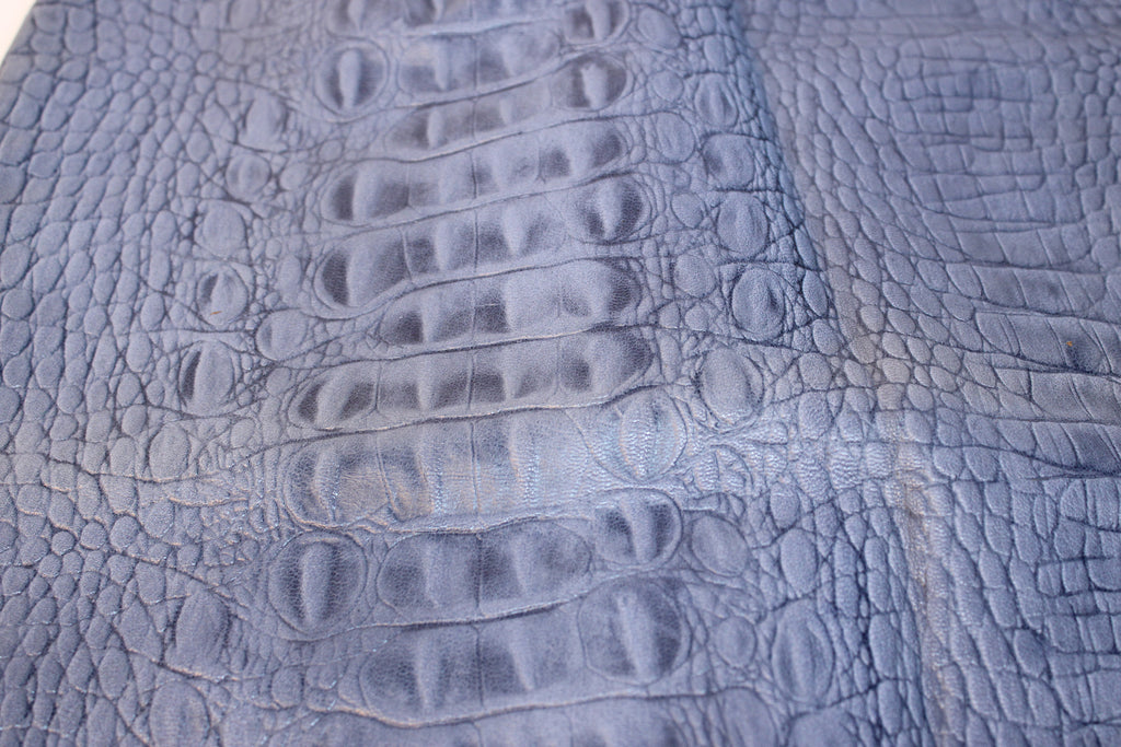 Crocodile Patterned Leather Skirt