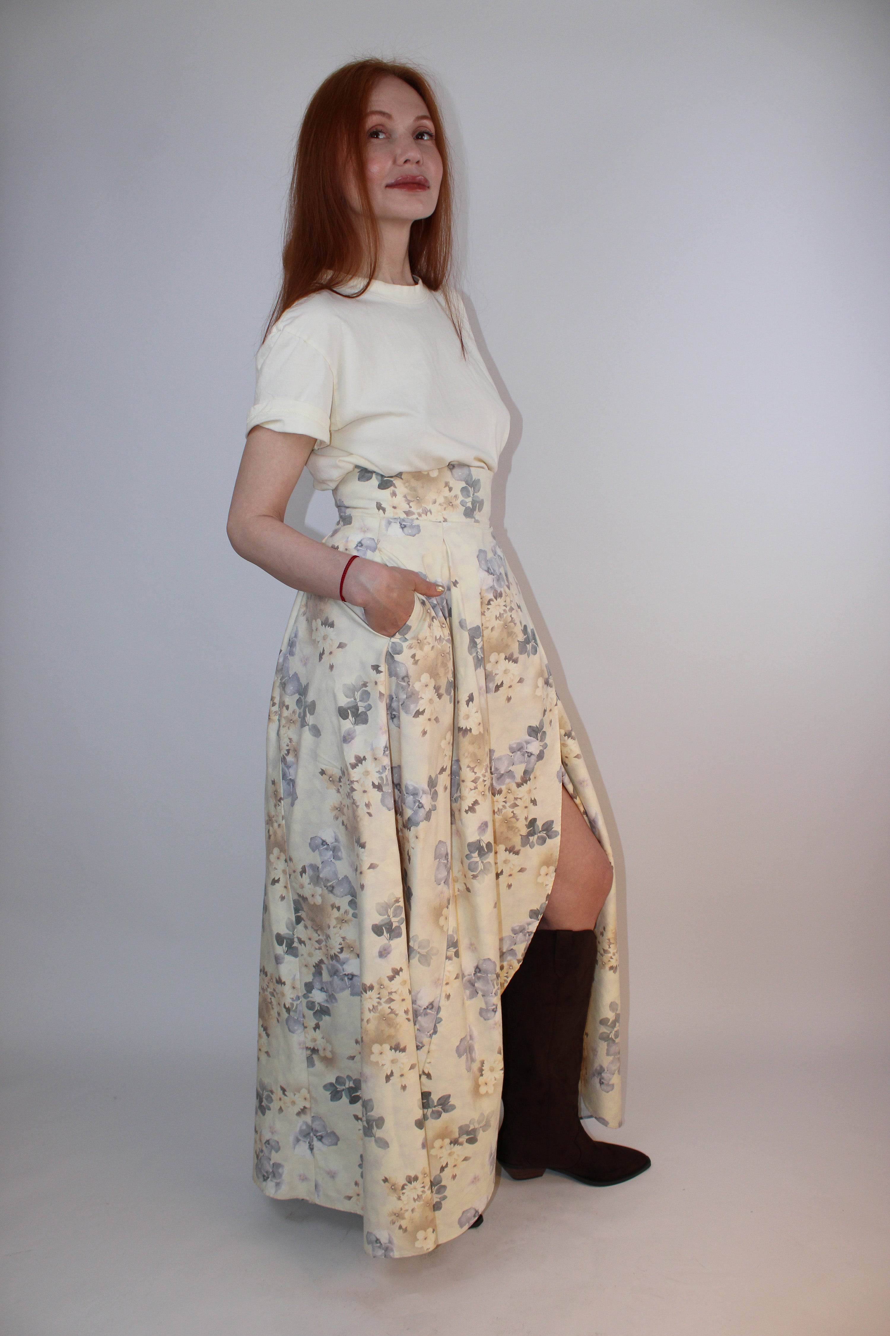 Try Merry Floral Wrap Maxi Skirt