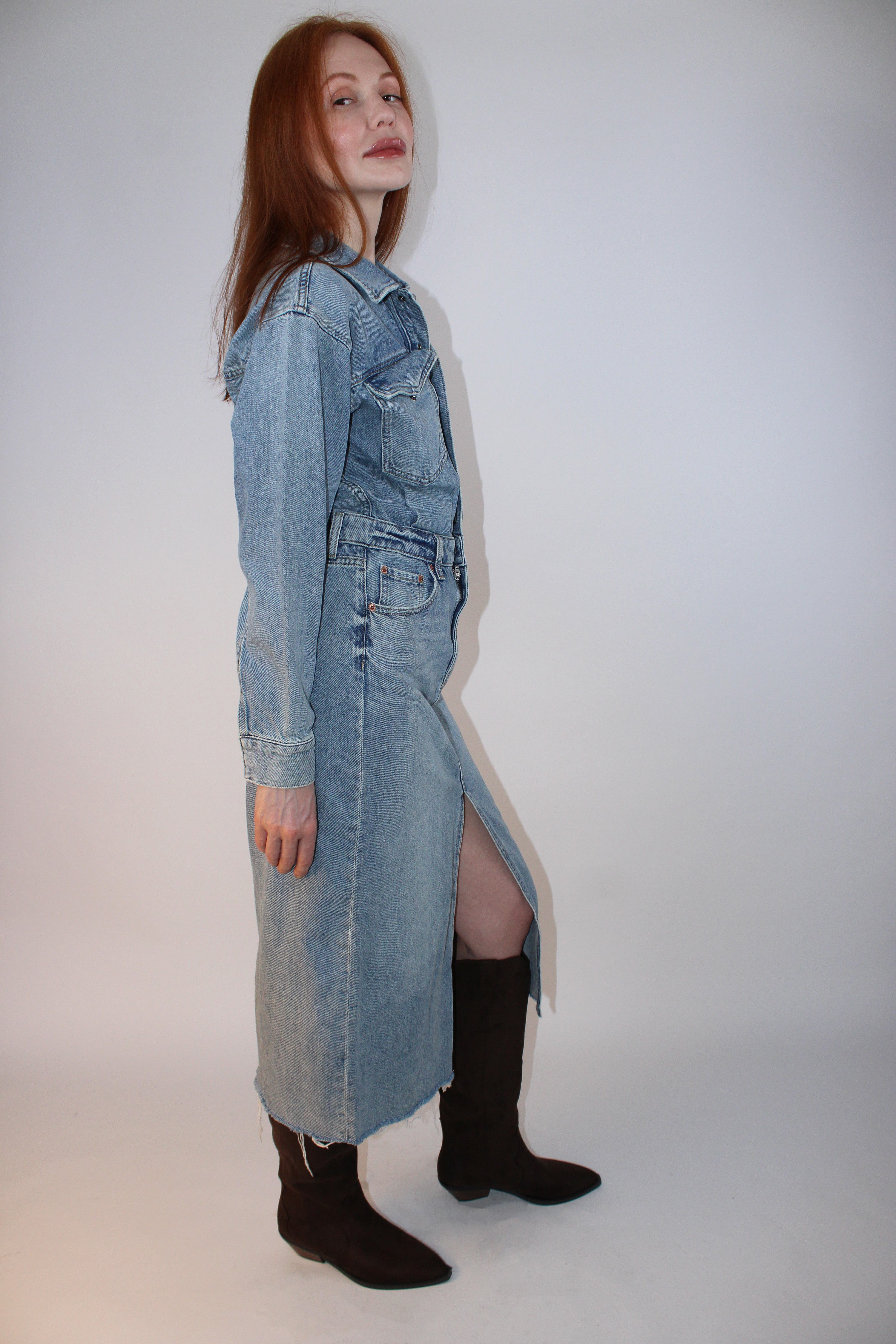 Pistola Denim Utility Midi Dress