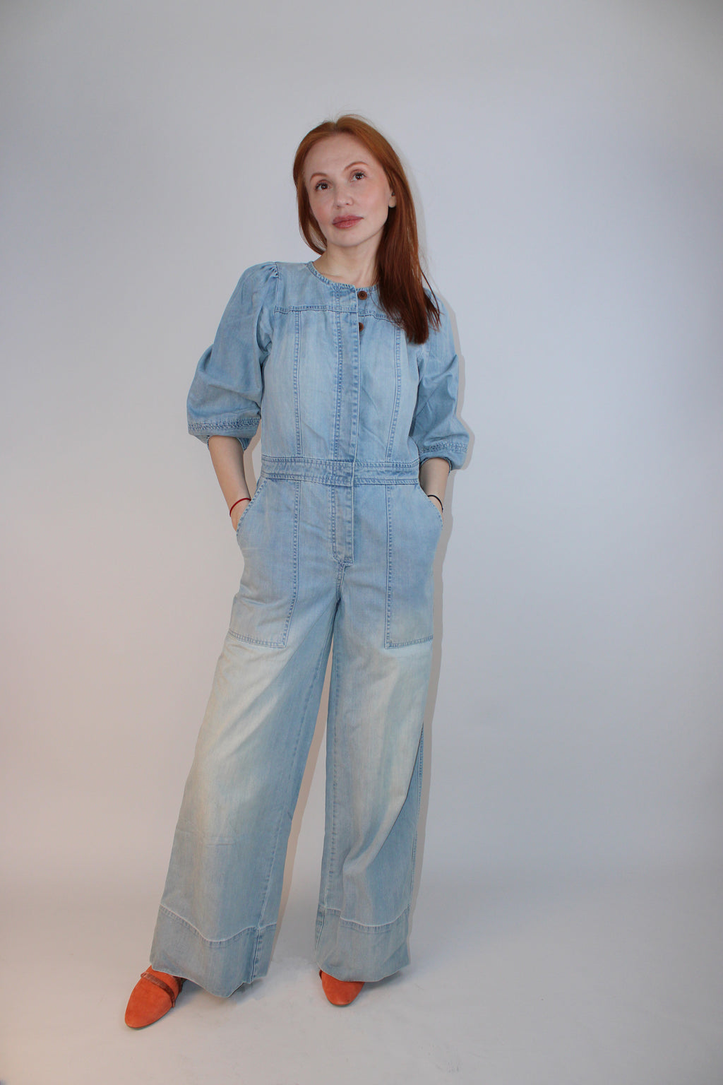 Ulla Johnson Denim Wide-Leg Jumpsuit