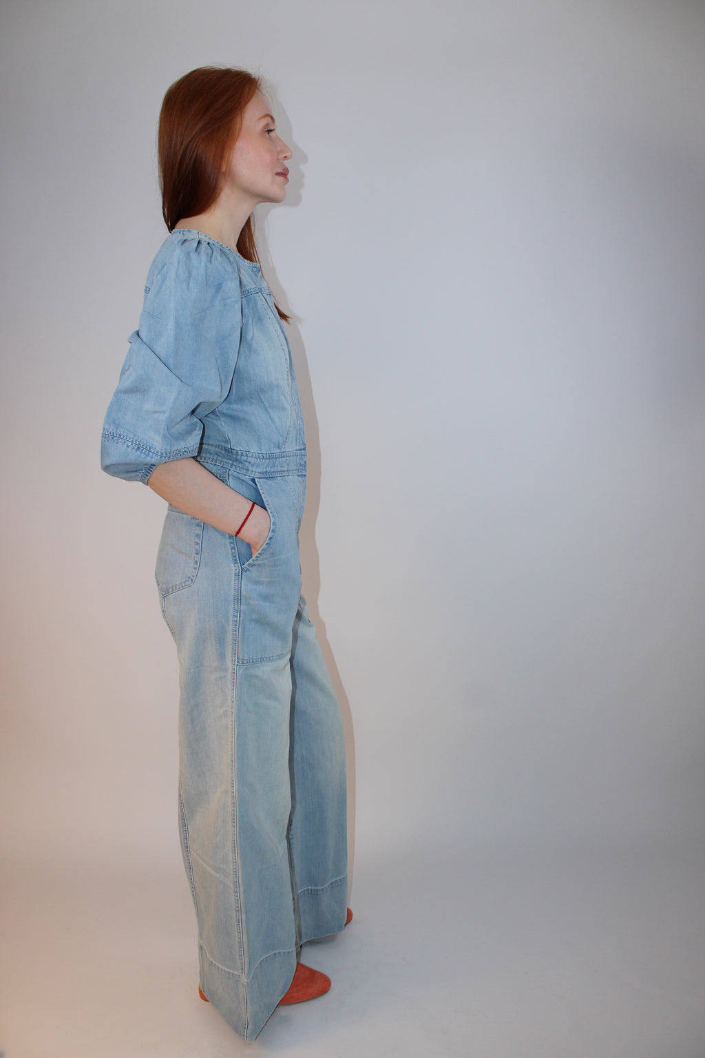 Ulla Johnson Denim Wide-Leg Jumpsuit