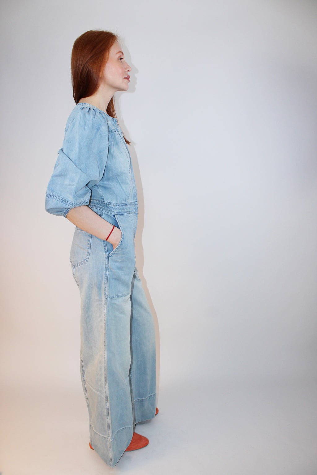 Ulla Johnson Denim Wide-Leg Jumpsuit