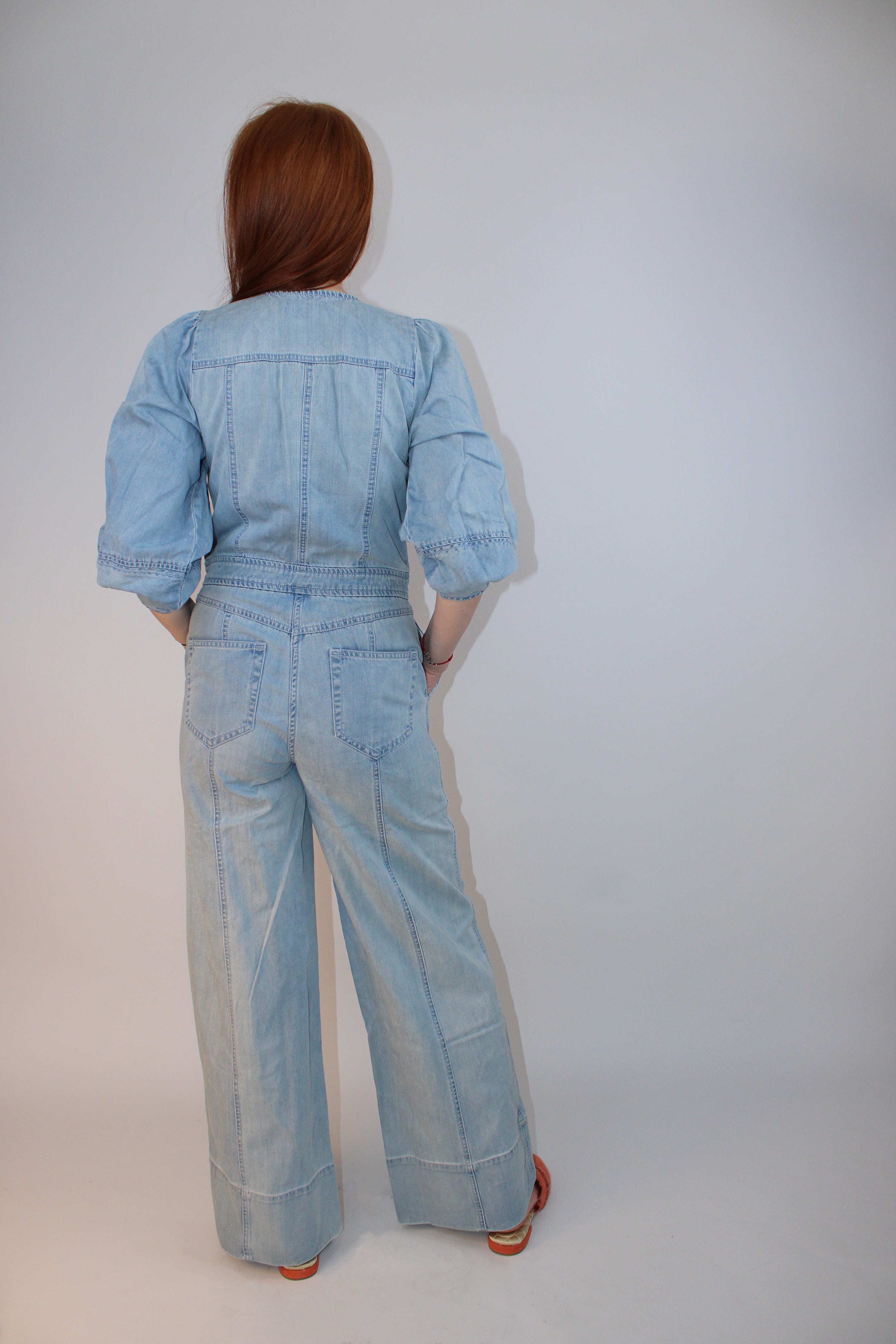 Ulla Johnson Denim Wide-Leg Jumpsuit