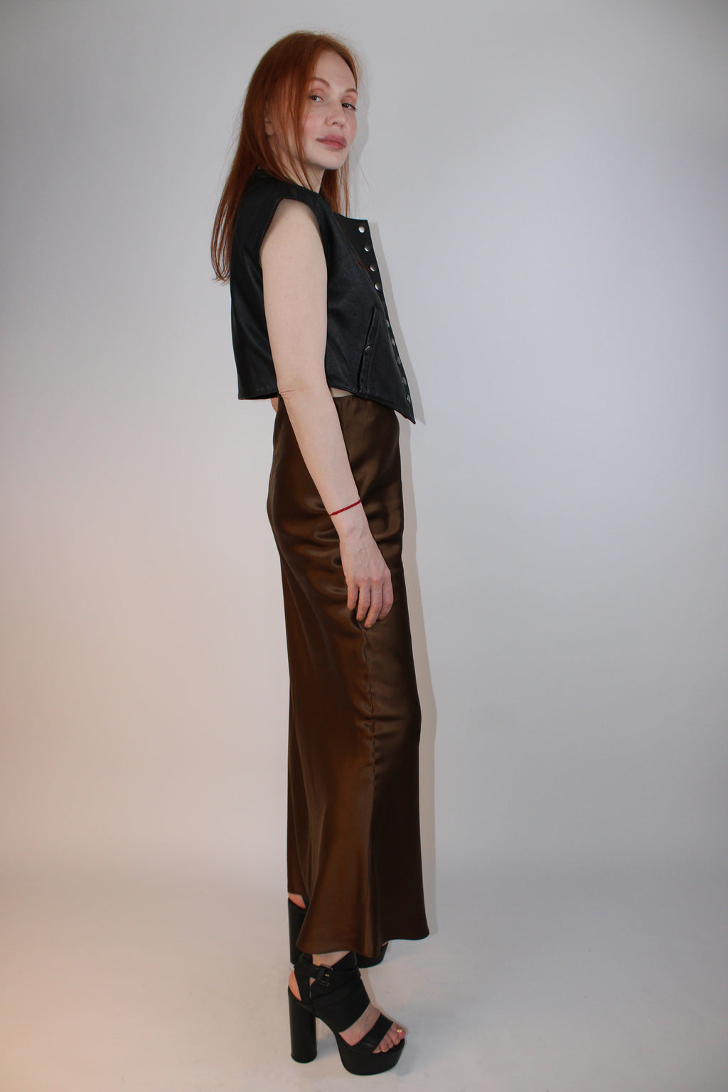 Alexander McQueen Black Leather Structured Vest